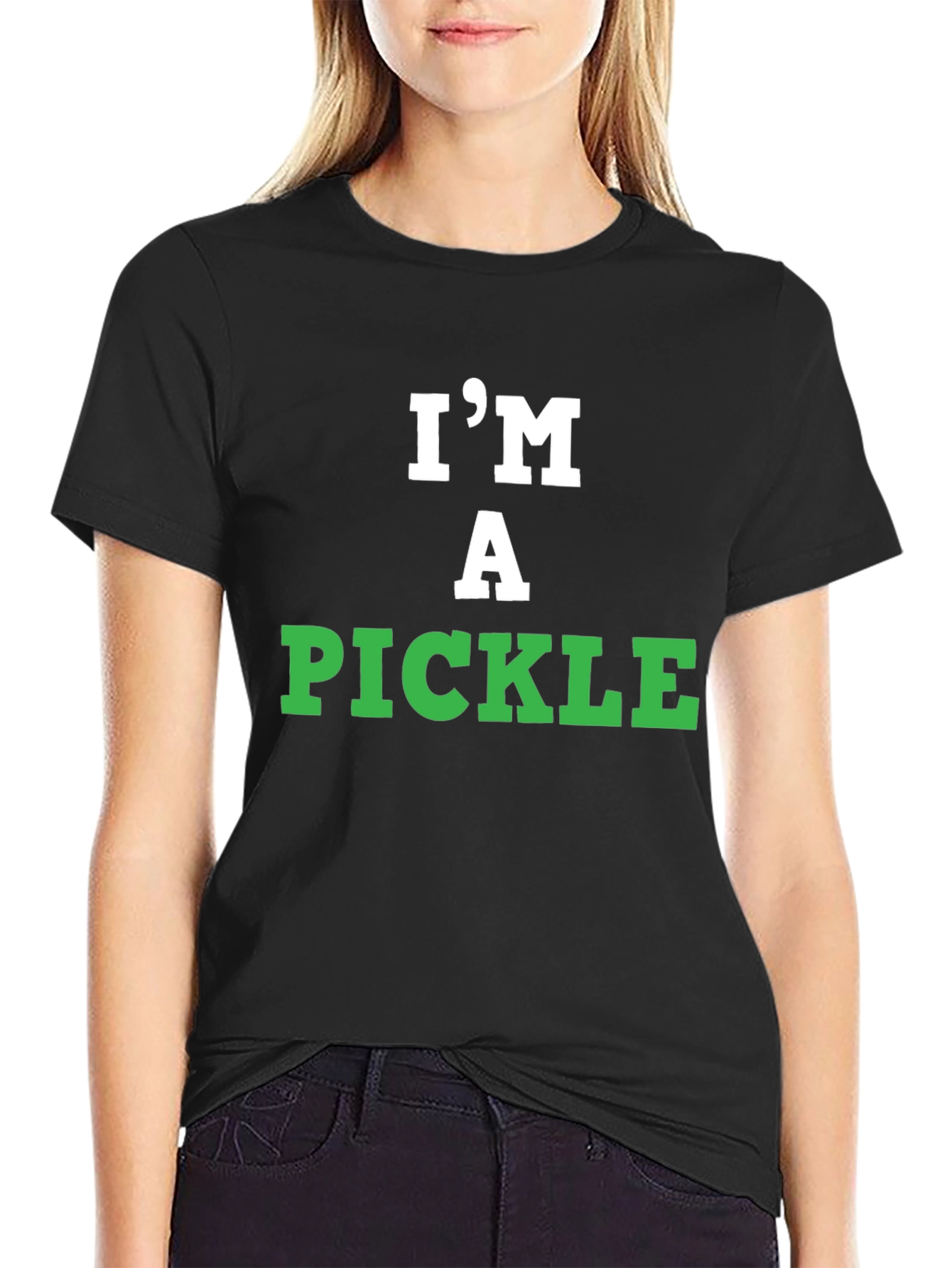 Black I'm A Pickle T-Shirt - Funny Graphic Tee view 2