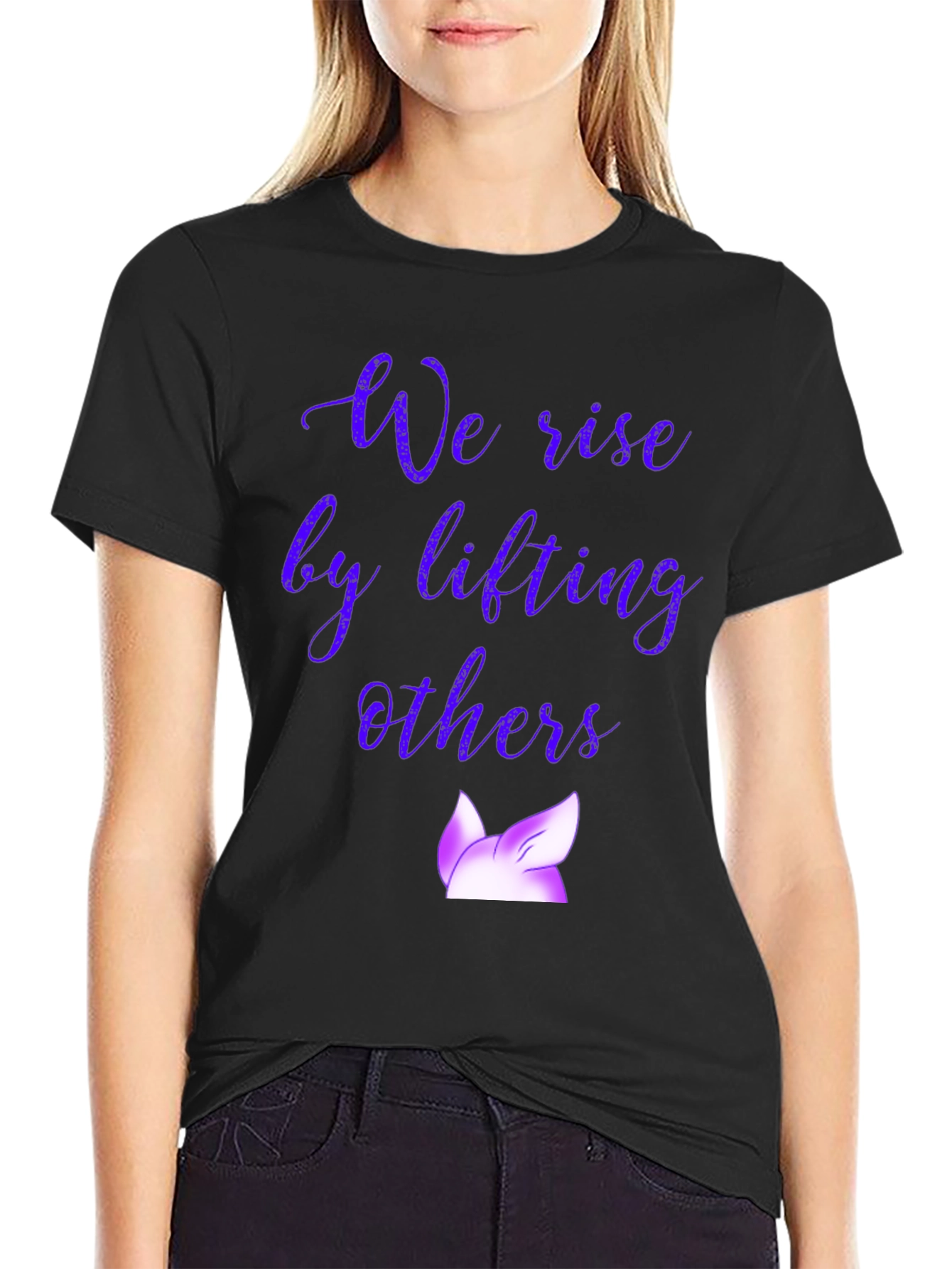 Black We Rise by Lifting Others T-Shirt view 2