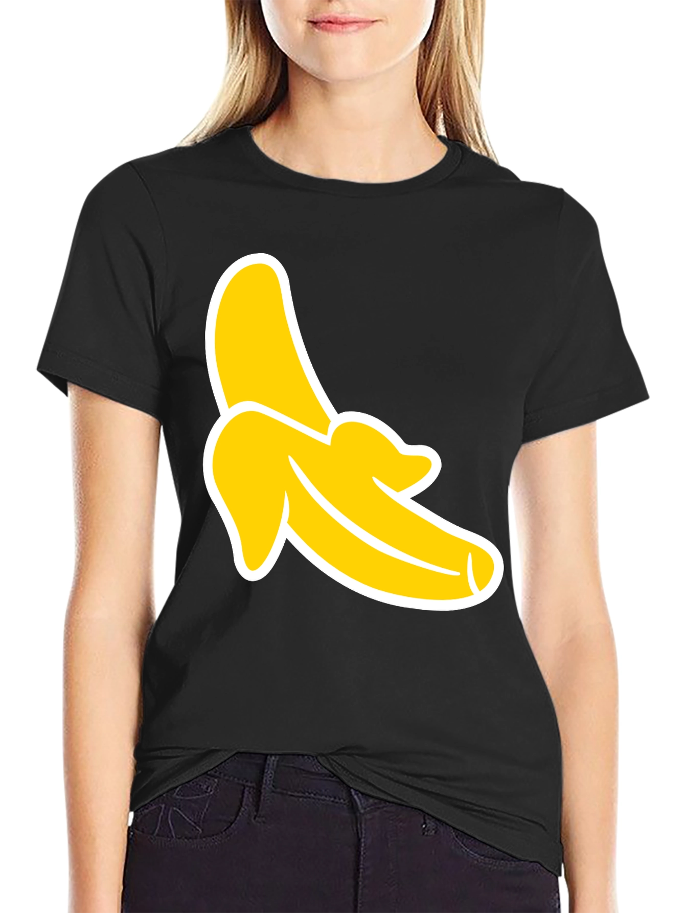 Black Banana Graphic Tee - Black Cotton T-Shirt view 2