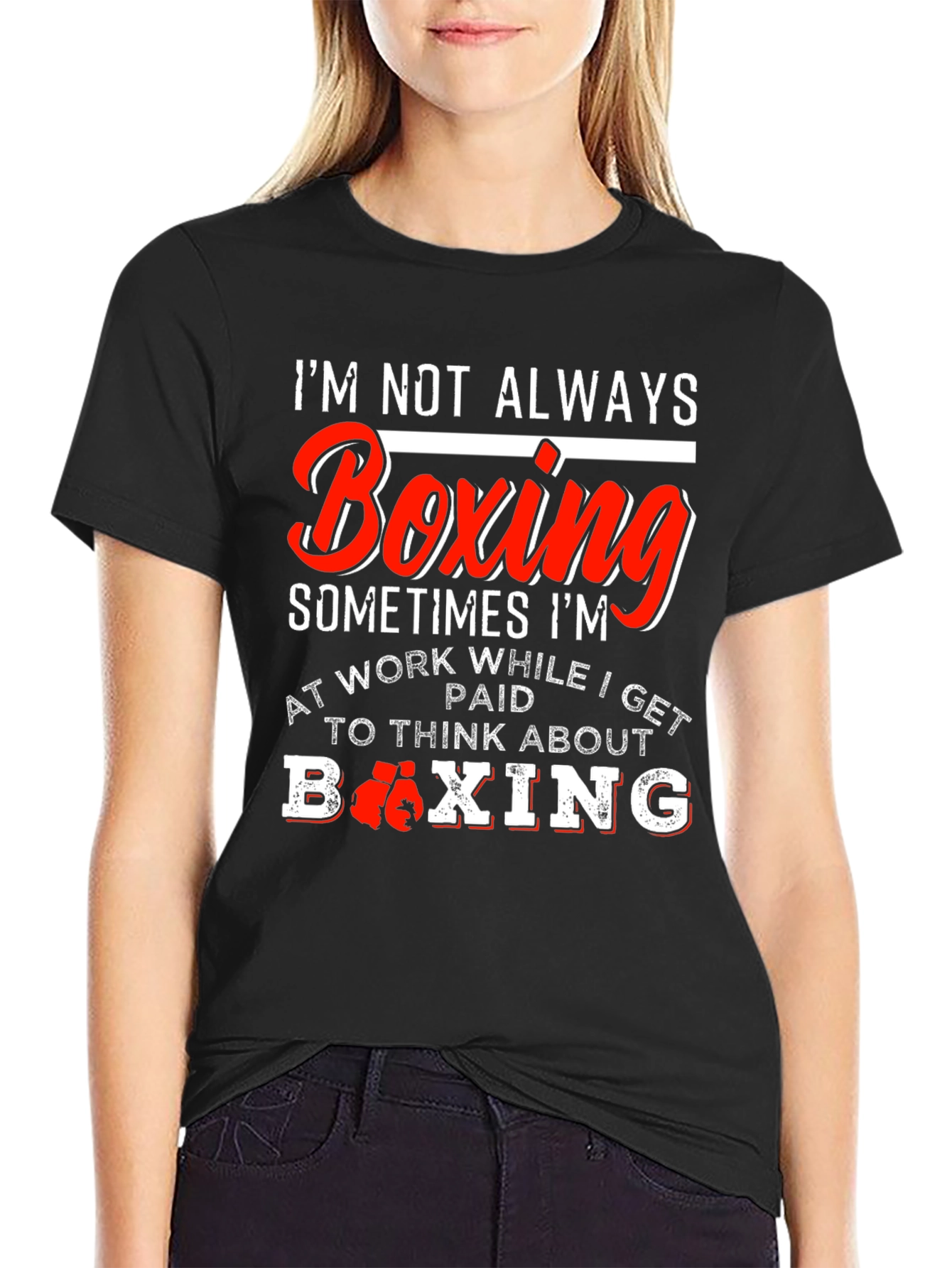 Black Boxing Enthusiast Graphic T-Shirt view 2