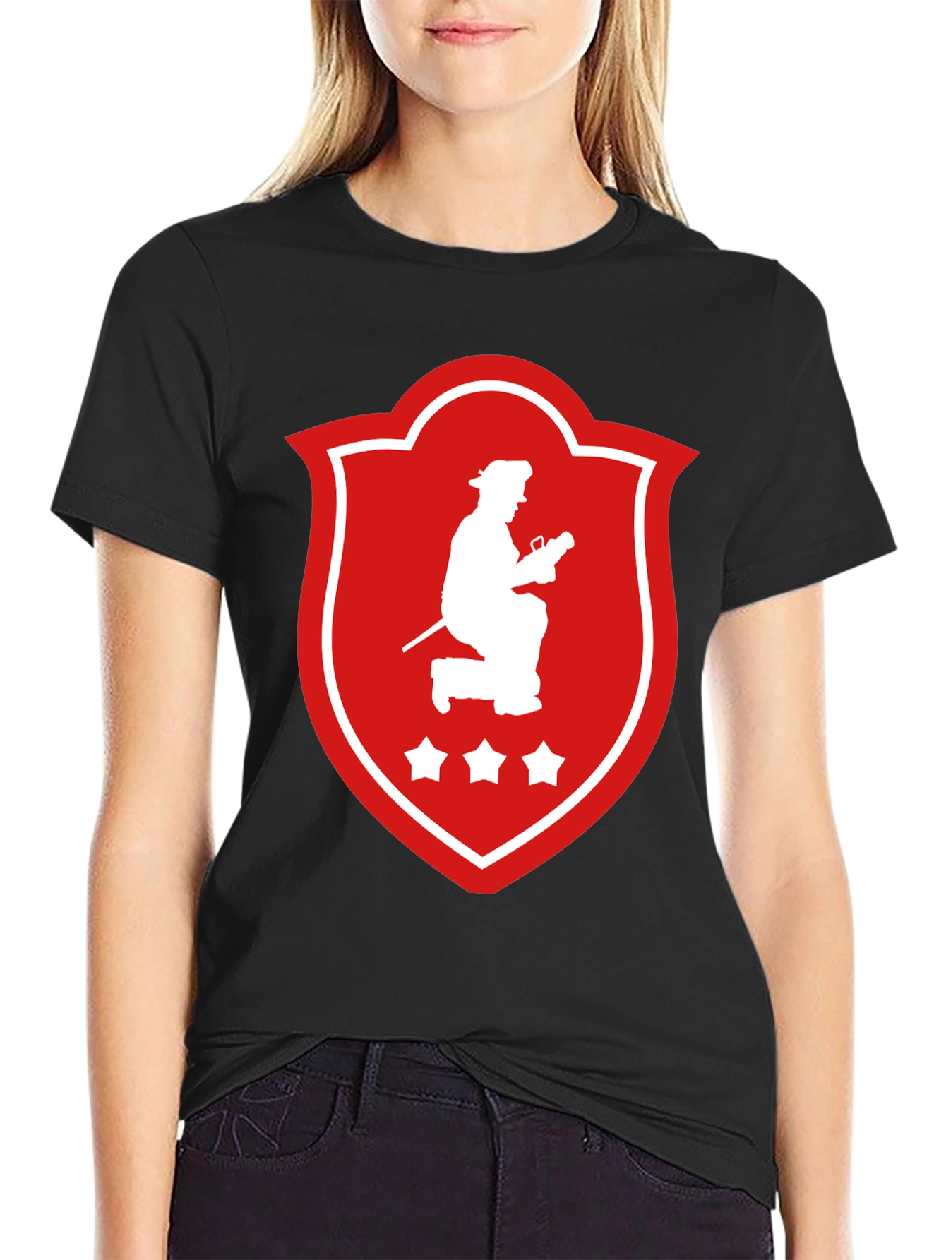 Black Firefighter Graphic T-Shirt view 2