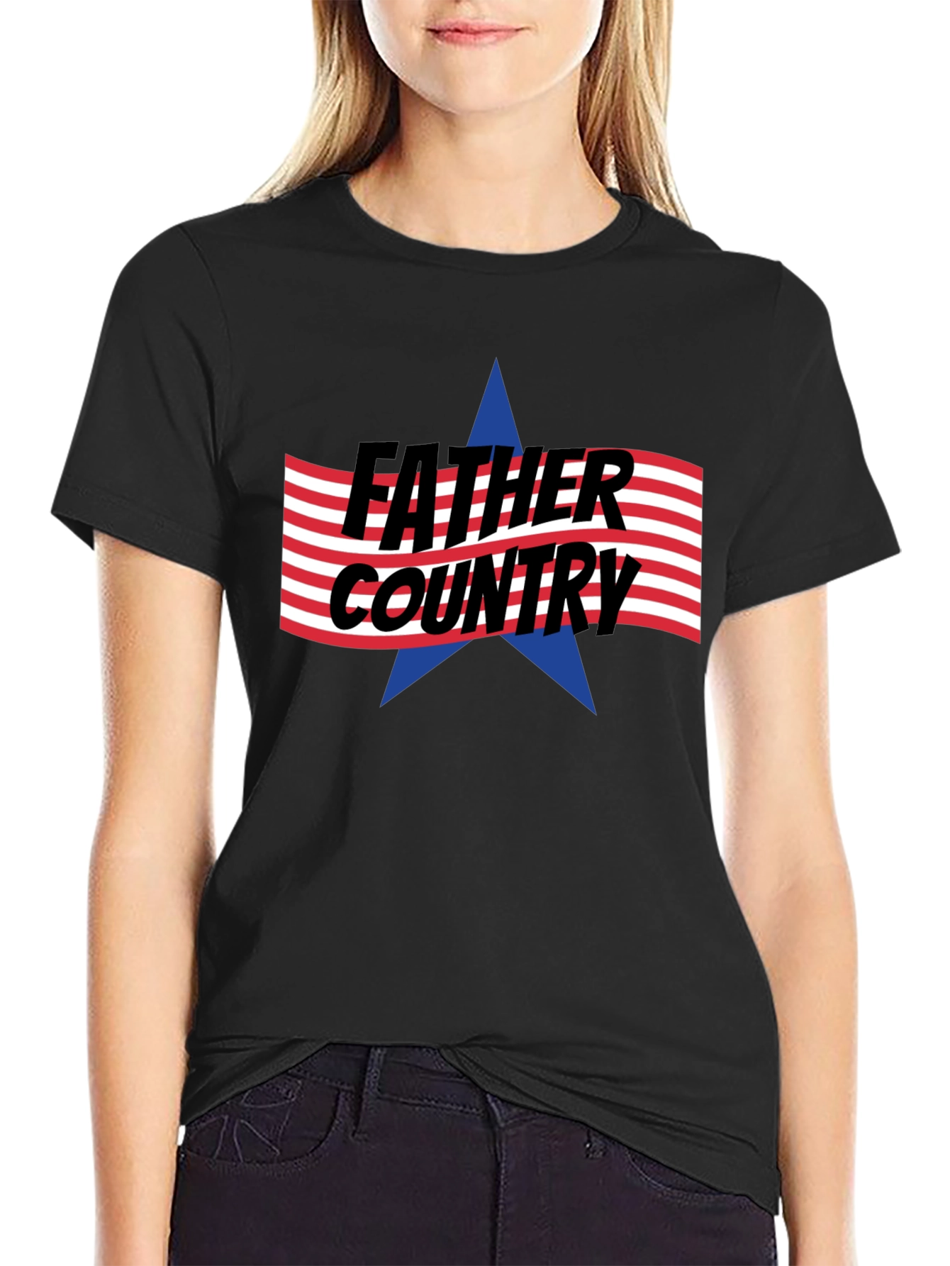 Black Father Country Patriotic T-Shirt view 2