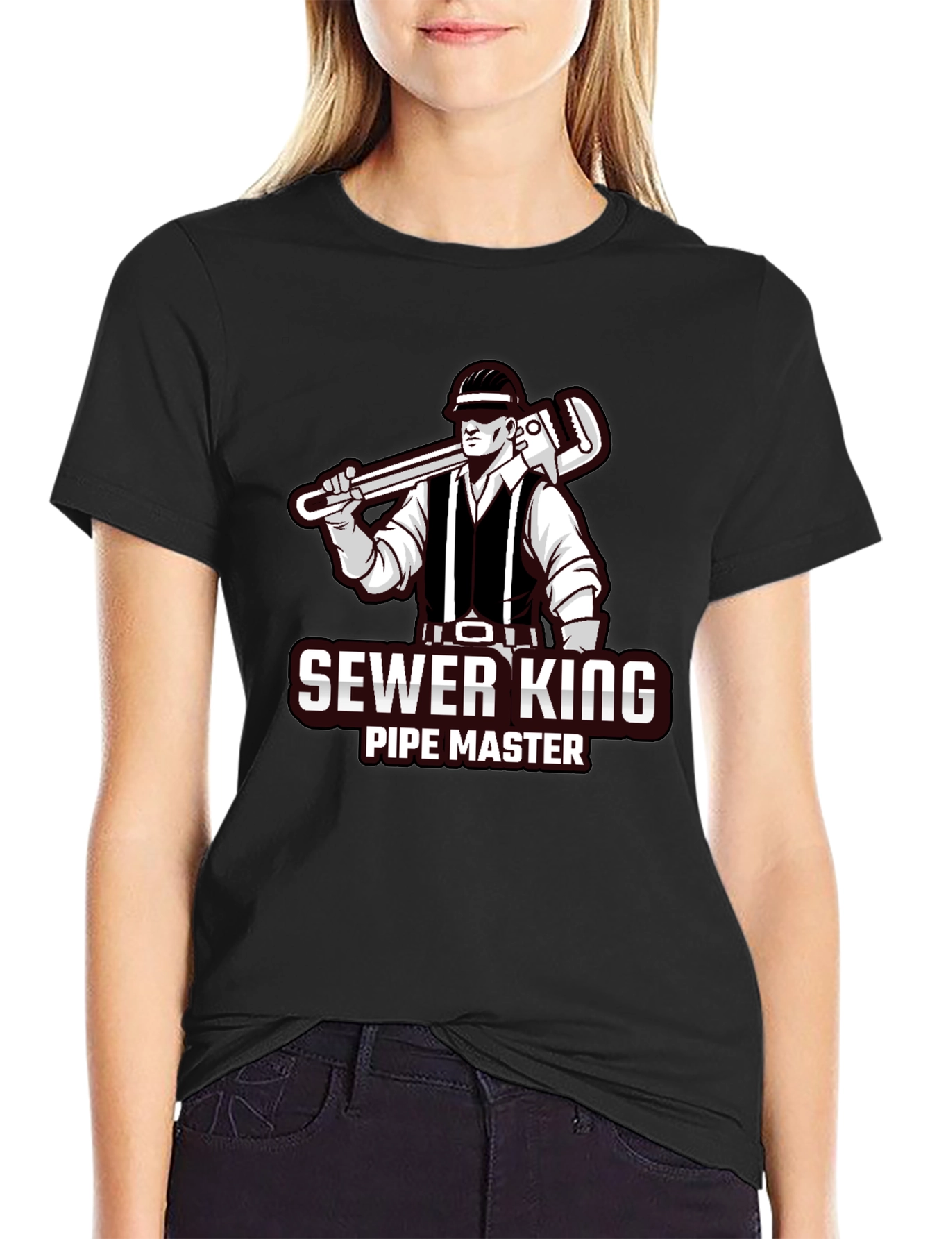 Black Sewer King Pipe Master Graphic Tee view 2