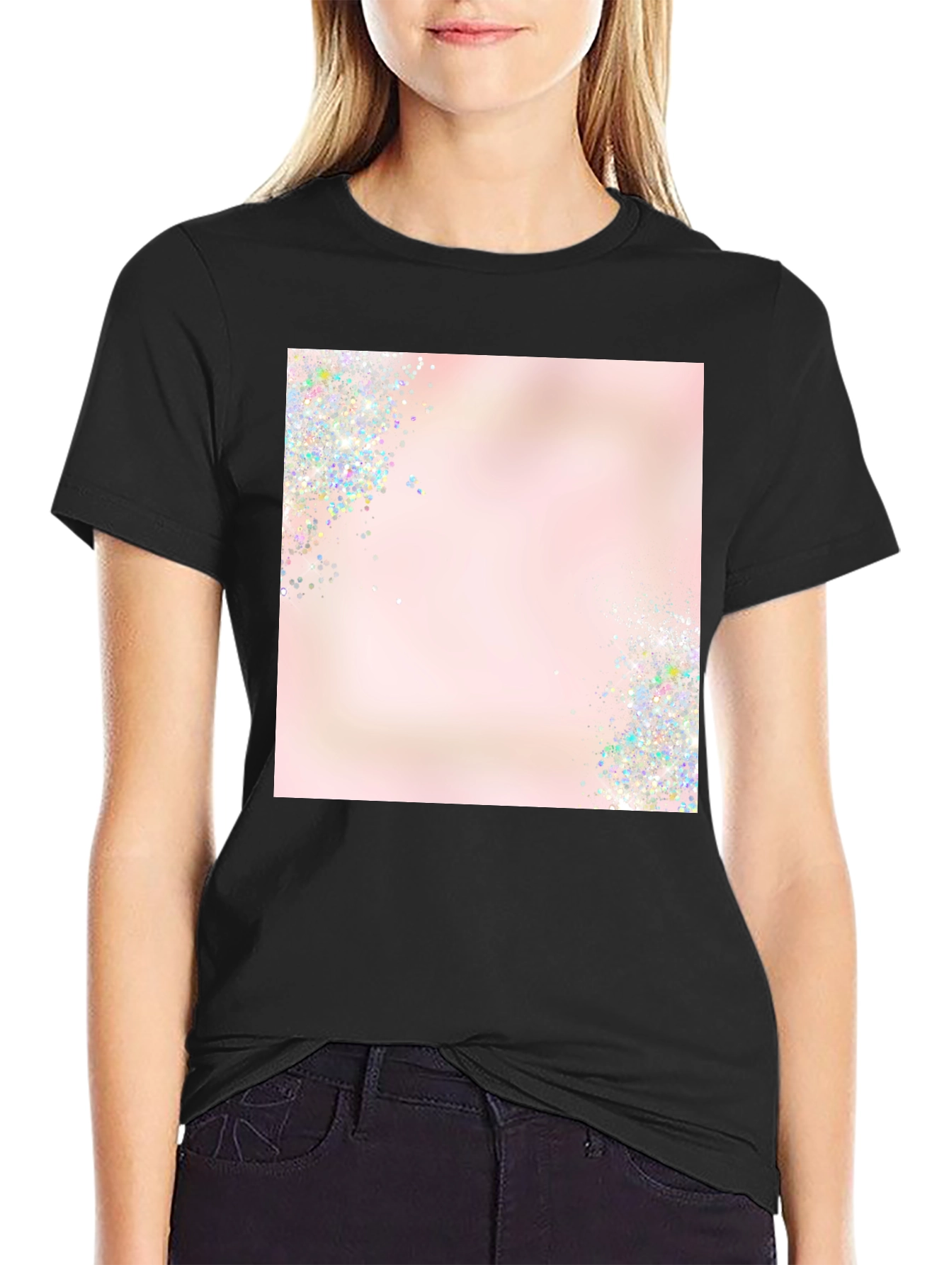 Black Sparkle Dream T-Shirt - Unisex Cotton Tee view 2