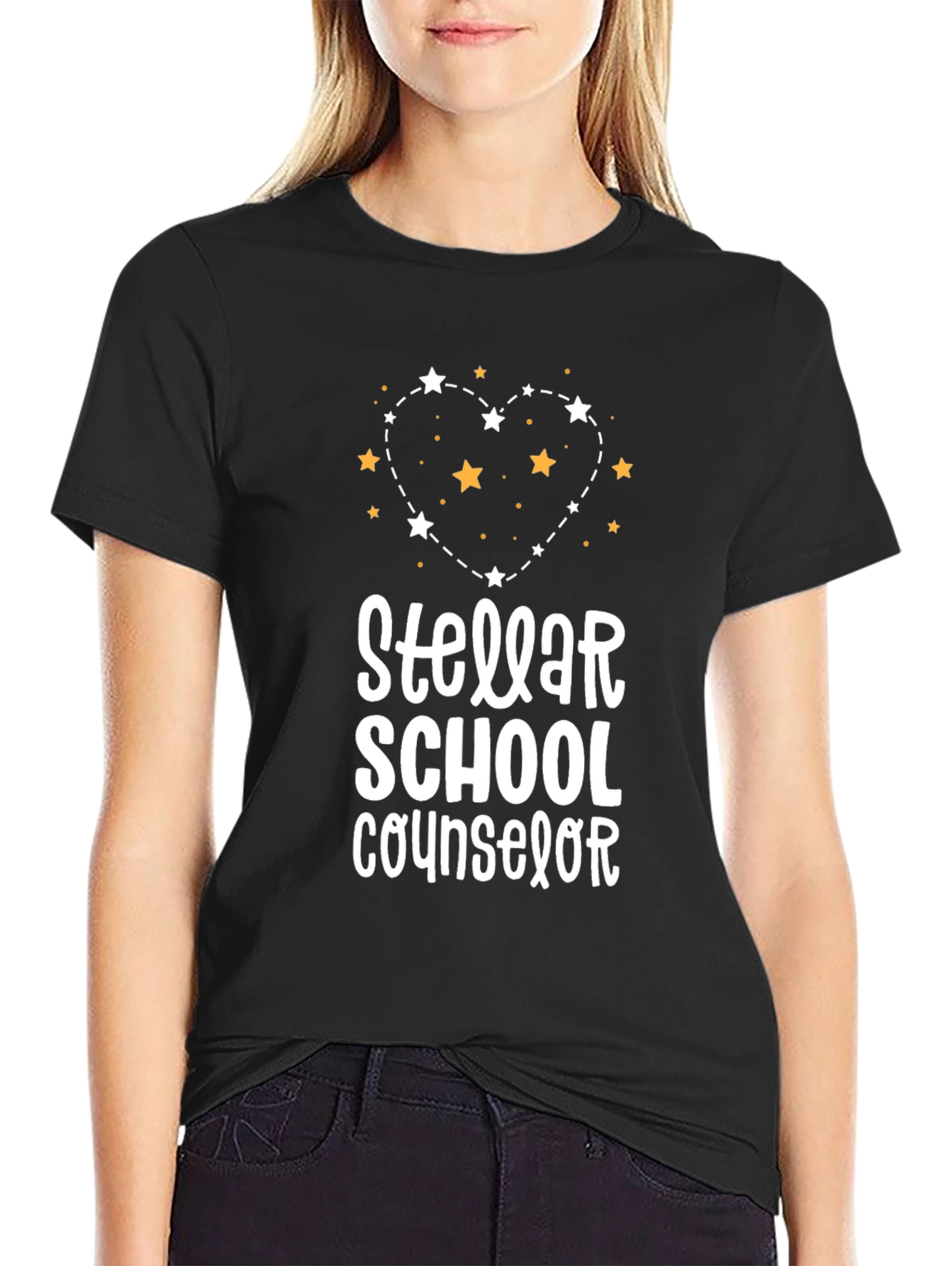 Black Stellar School Counselor Graphic Tee view 2