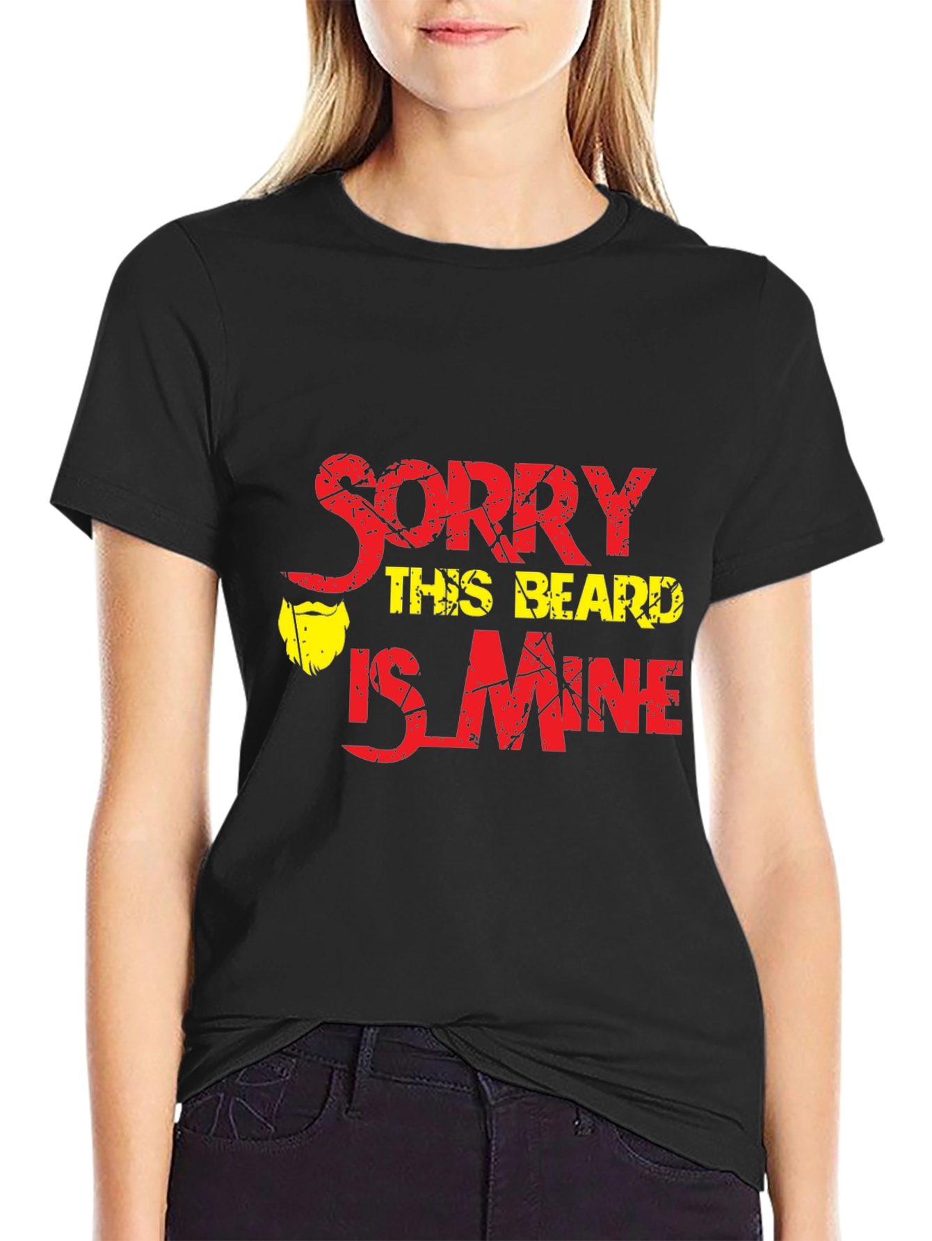 Black Funny Beard T-Shirt - Sorry This Beard Is Mine view 2