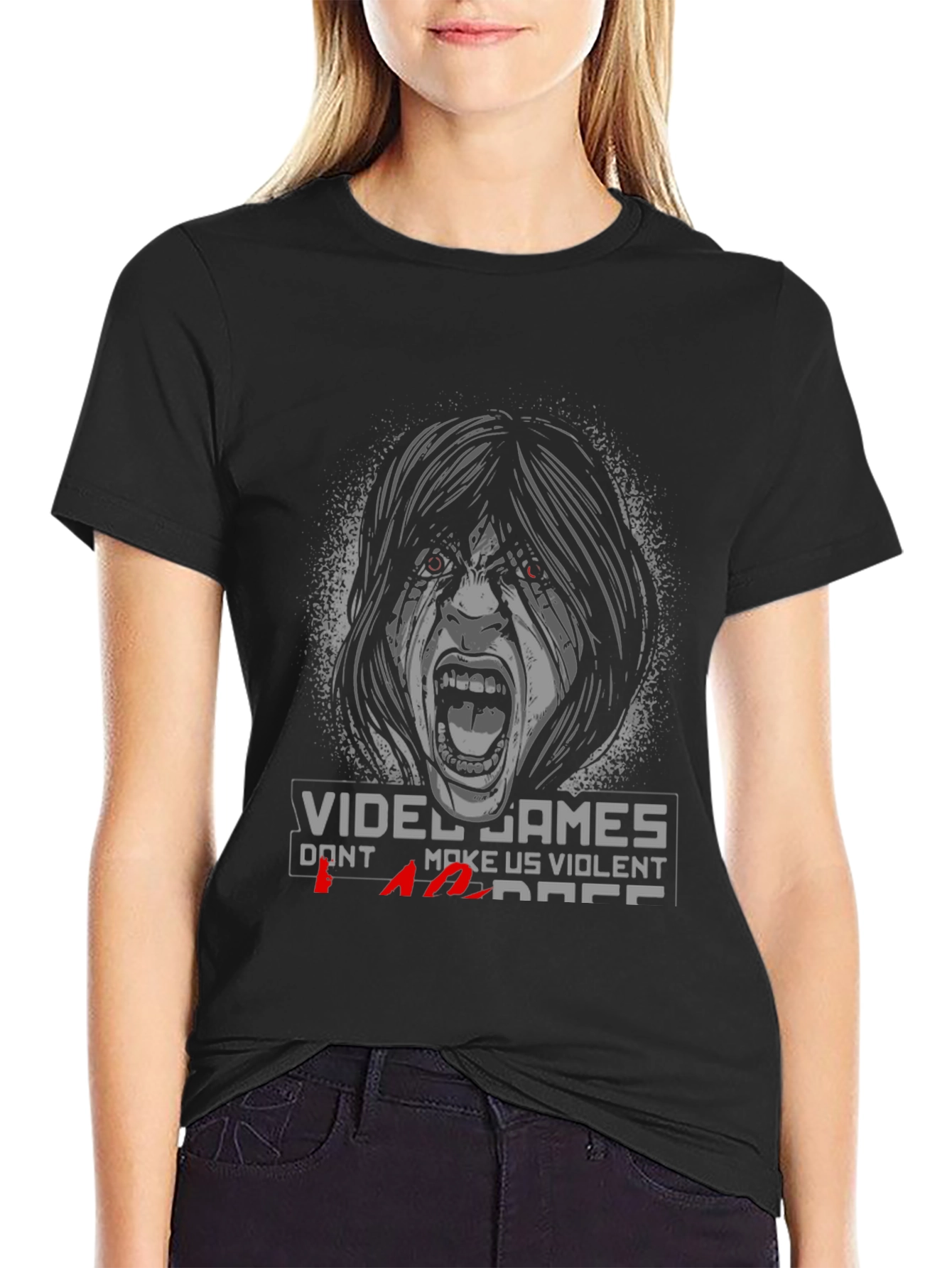 Black Video Games Don't Make Us Violent T-Shirt view 2