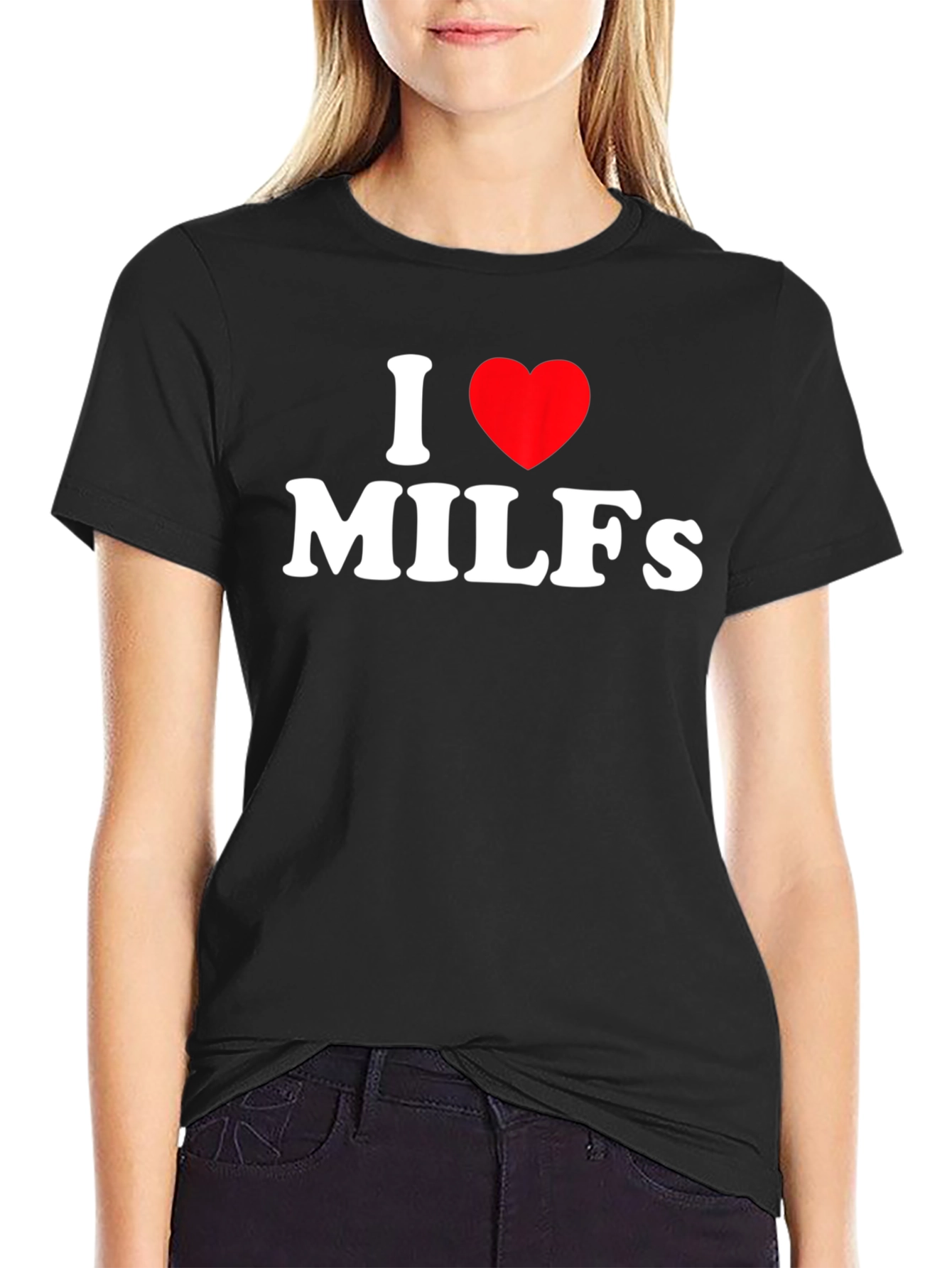 Black I Heart MILFs Black Graphic Tee view 2