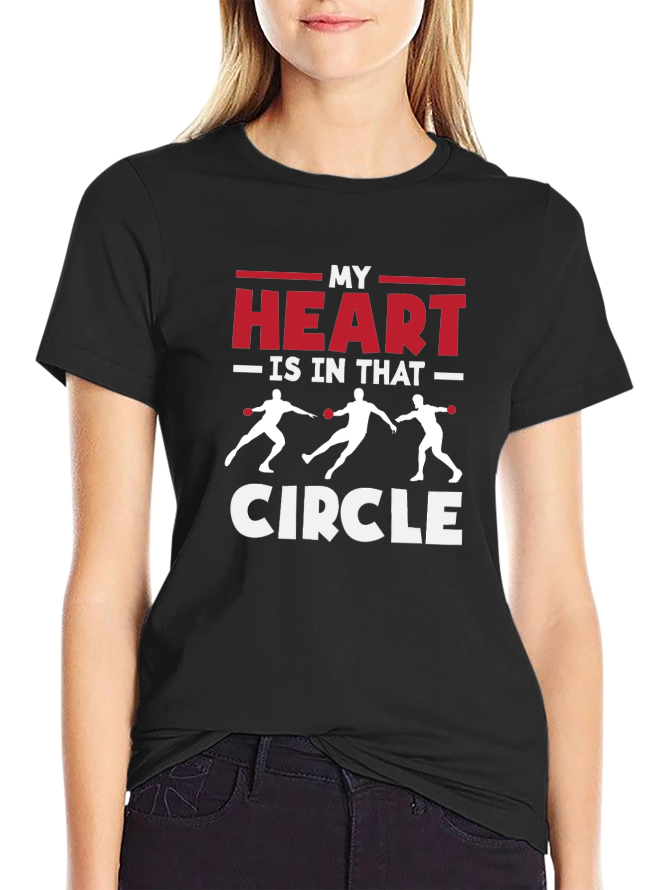 Black Heart in The Circle T-Shirt Dodgeball Design view 2