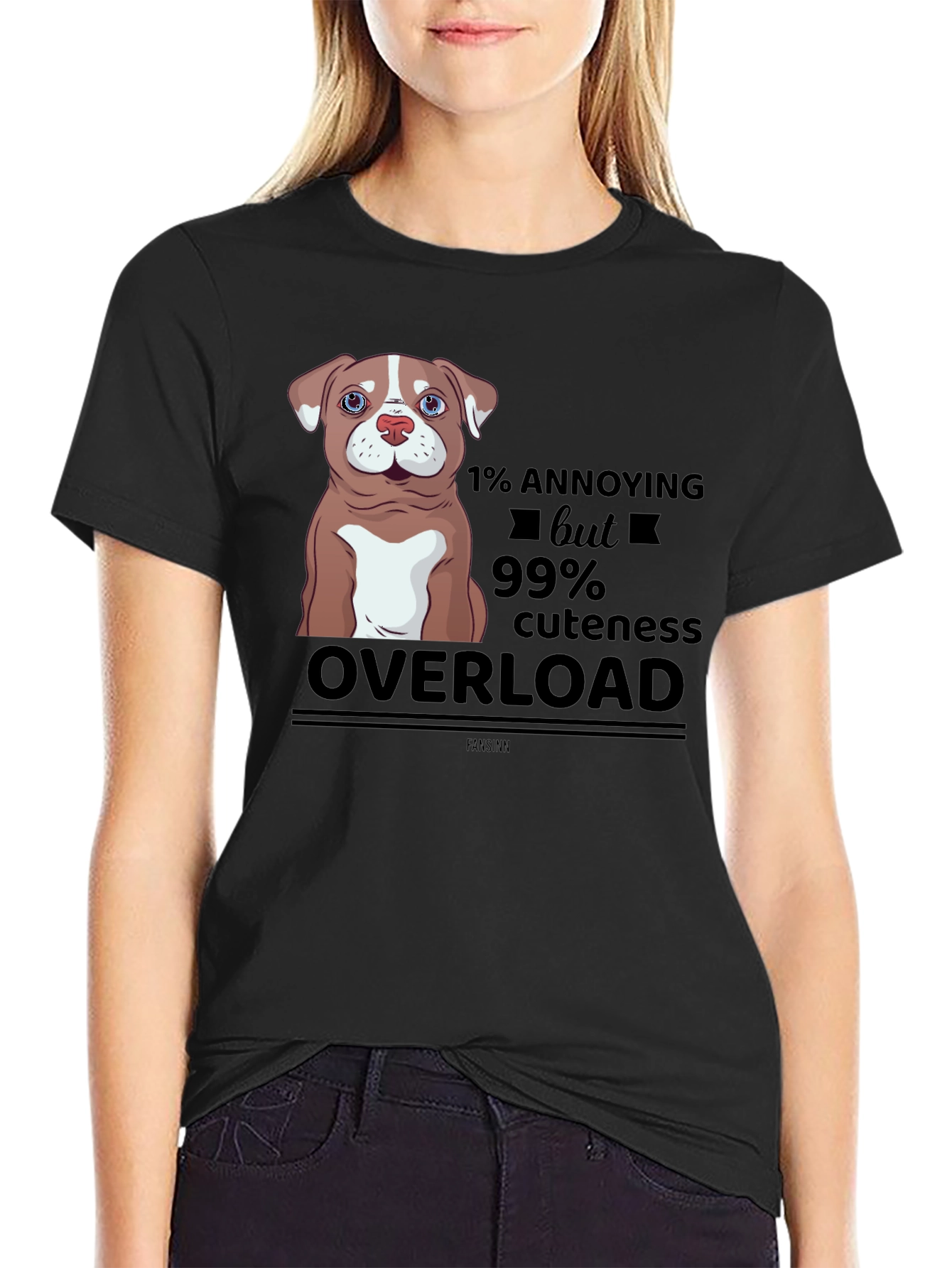 Black Annoying But Cute Dog Graphic T-Shirt view 2