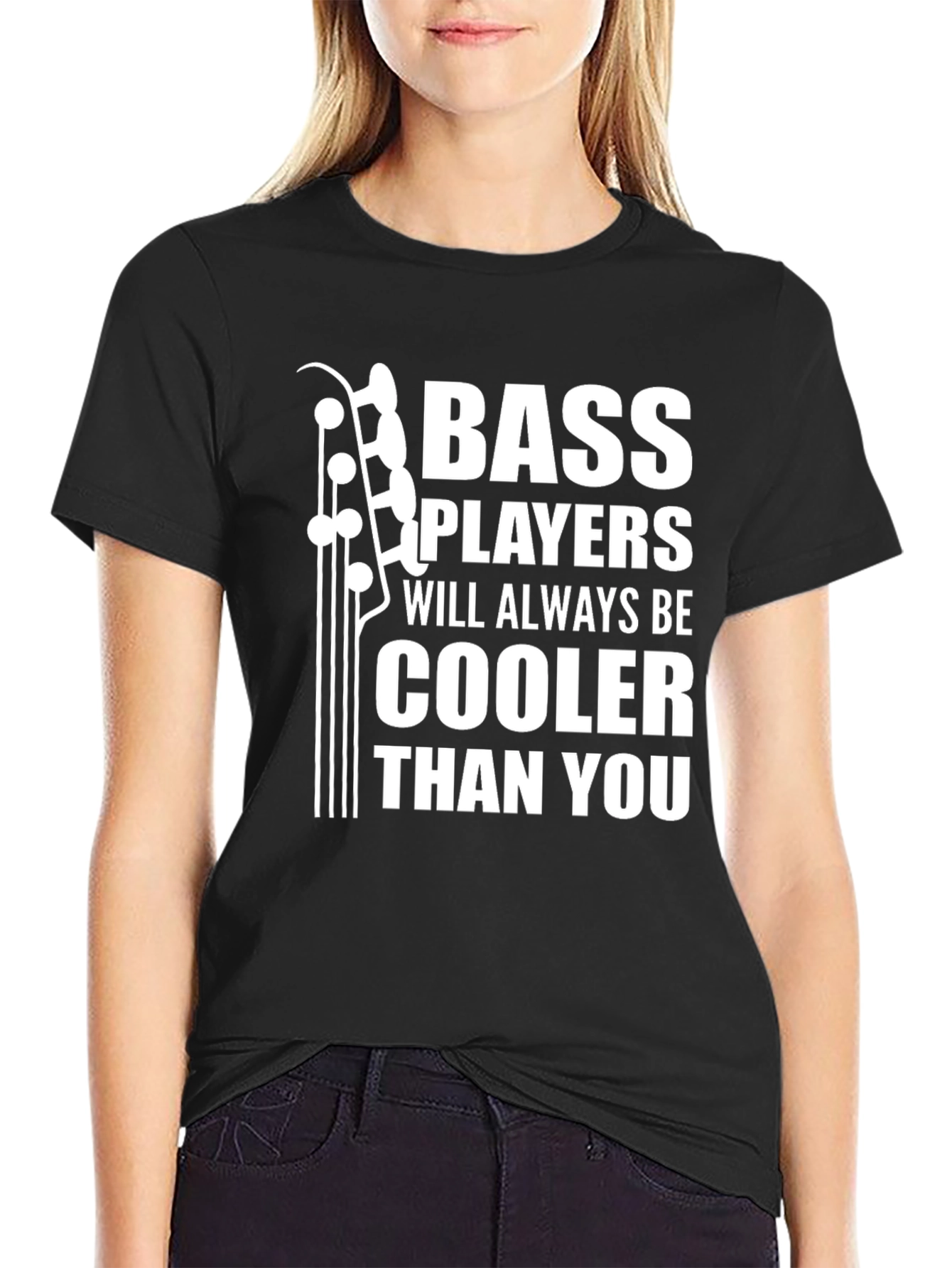Black Bass Players Cooler Than You Black Graphic Tee view 2