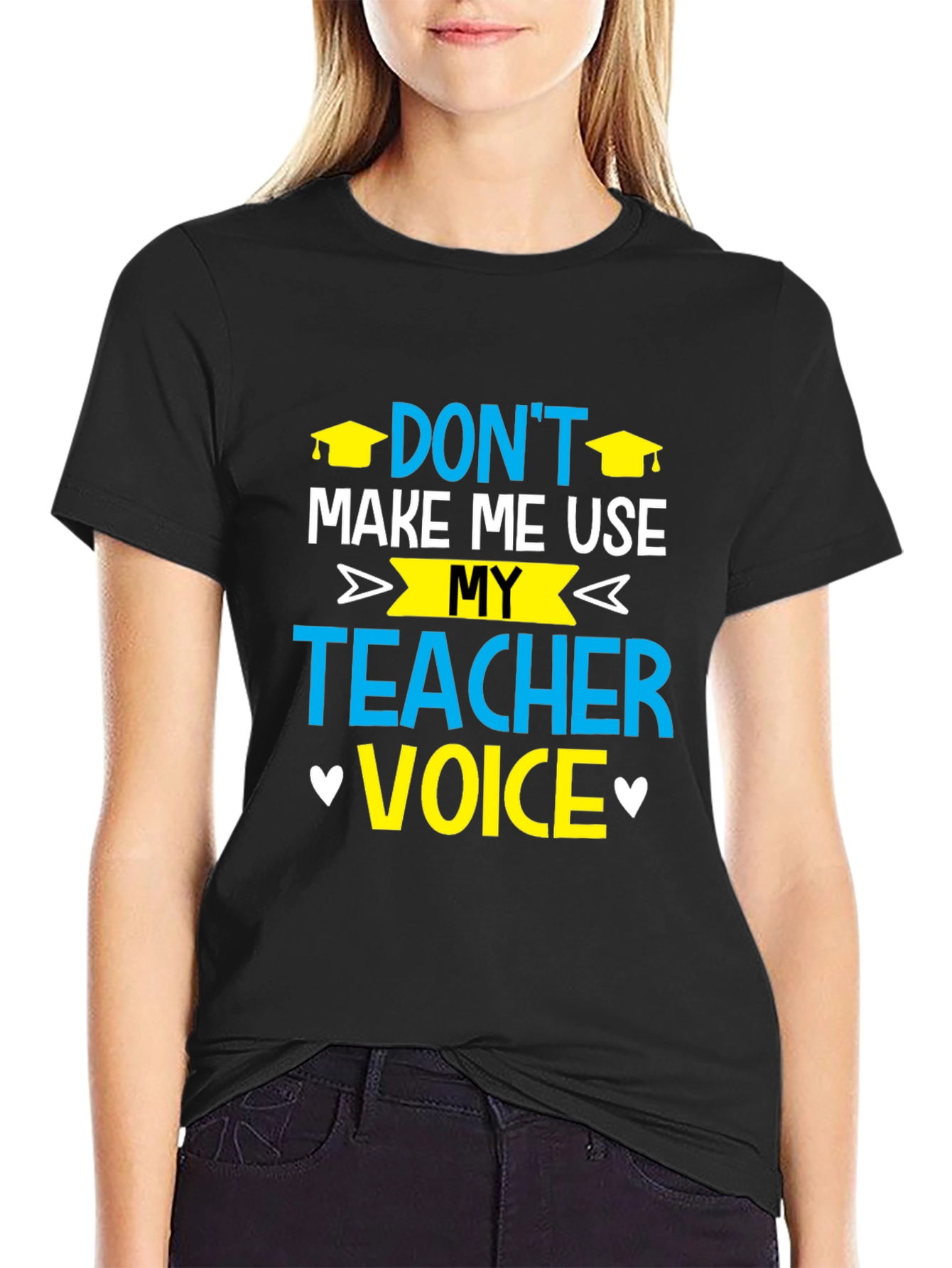 Black Don't Make Me Use My Teacher Voice T-Shirt view 2