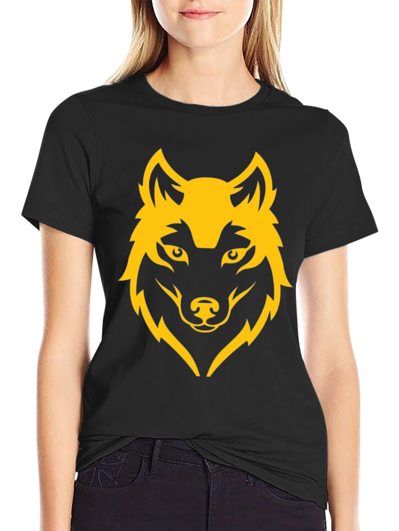 Black Wolf Graphic Tee - Bold Design, Soft Fabric view 2