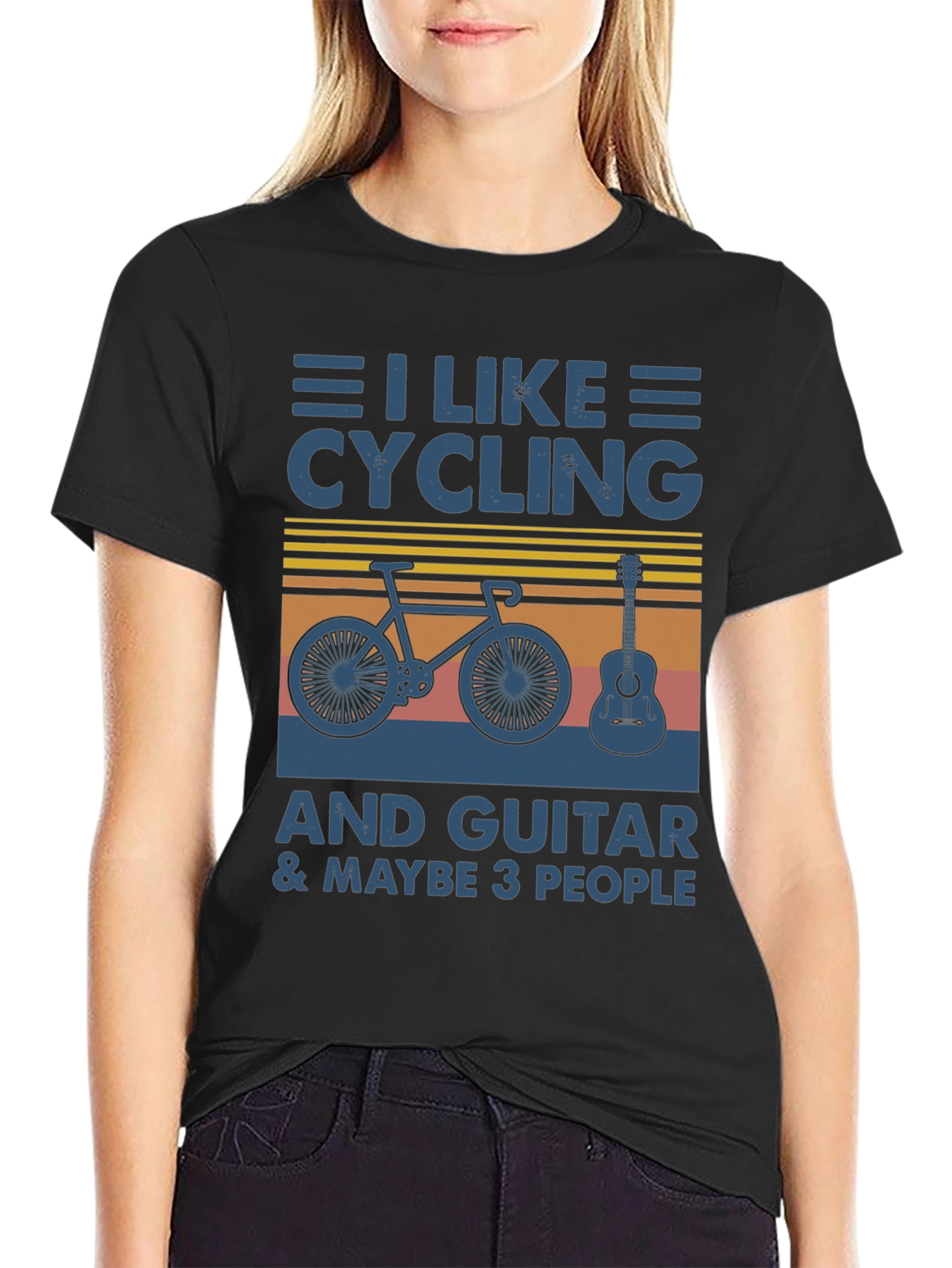 Black Cycling, Guitar & Maybe 3 People T-Shirt view 2