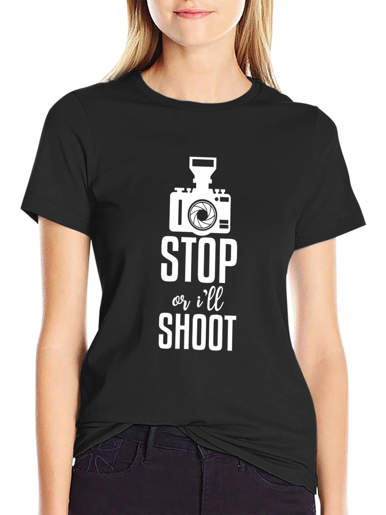Funny Photographer T-Shirt - Stop or I'll Shoot - 2