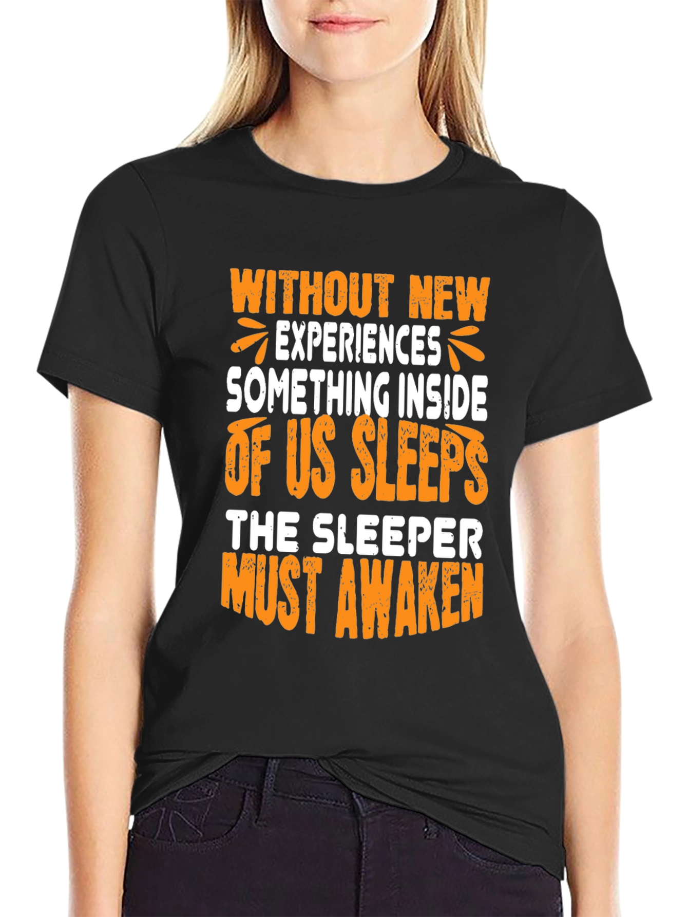 Black Motivational T-Shirt: Awaken Your Inner Sleeper view 2