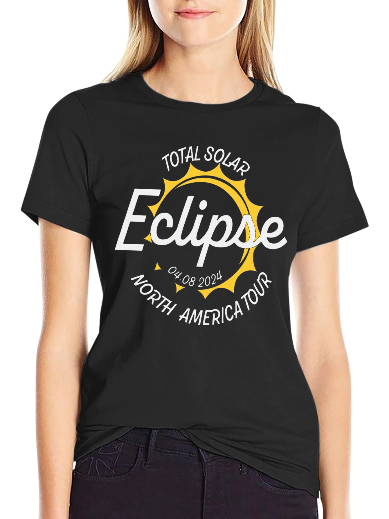Black Total Solar Eclipse North America Tour Shirt view 2