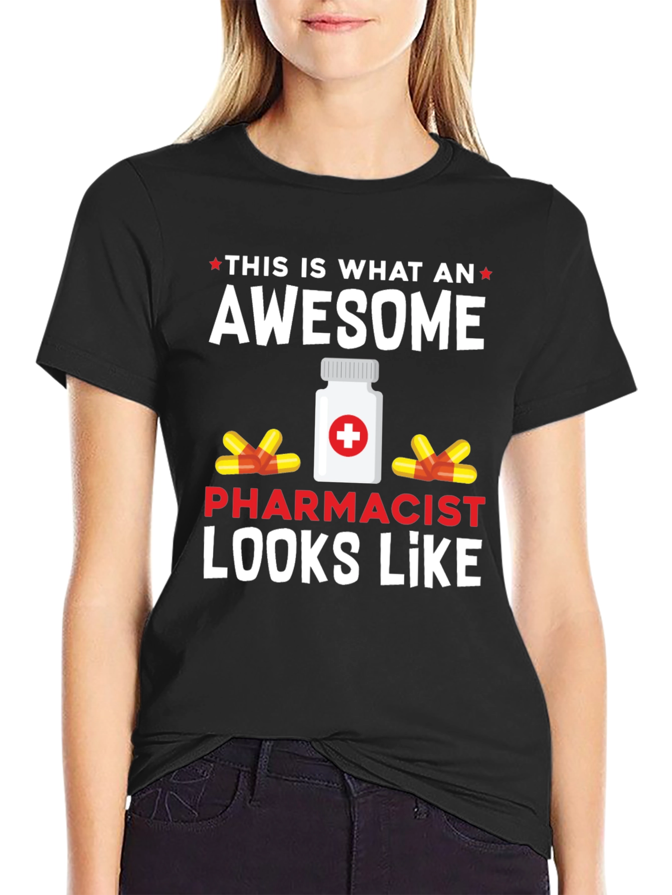 Black Awesome Pharmacist T-Shirt view 2