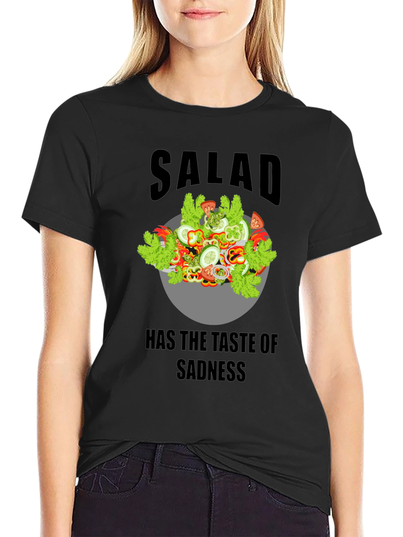 Black Sad Salad Graphic Tee view 2
