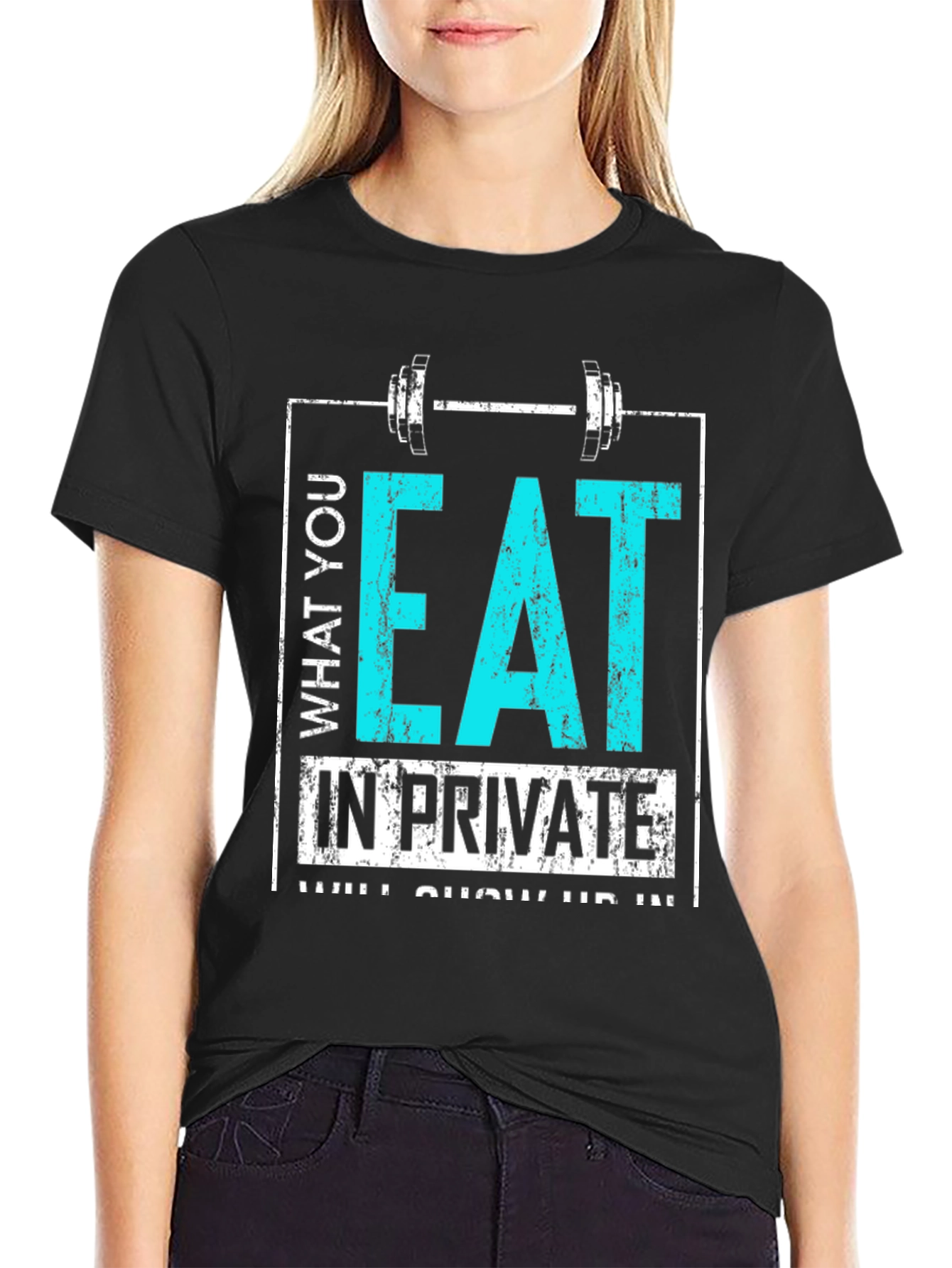 Black Eat In Private Graphic Tee view 2