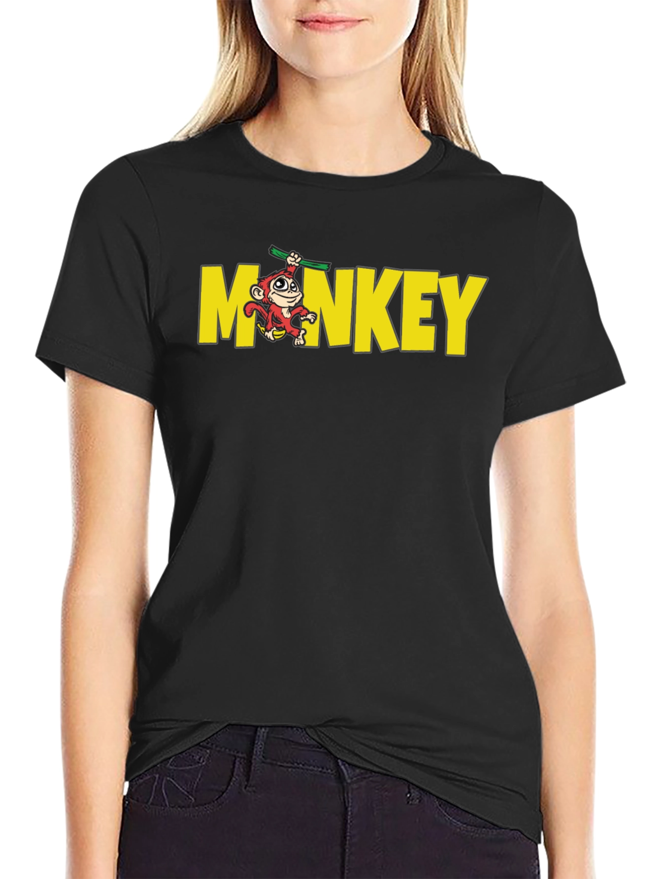 Black Monkey Graphic Crew Neck T-Shirt - Black view 2