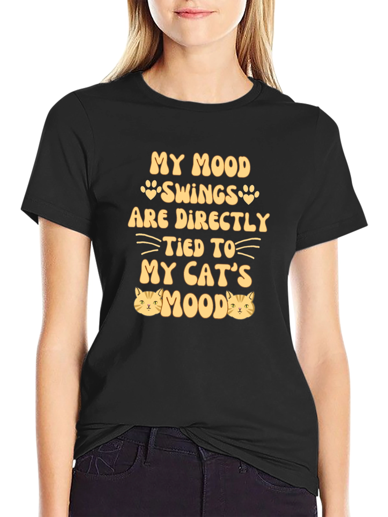 Black Cat Mood Swings T-Shirt - Funny Pet Lover Tee view 2