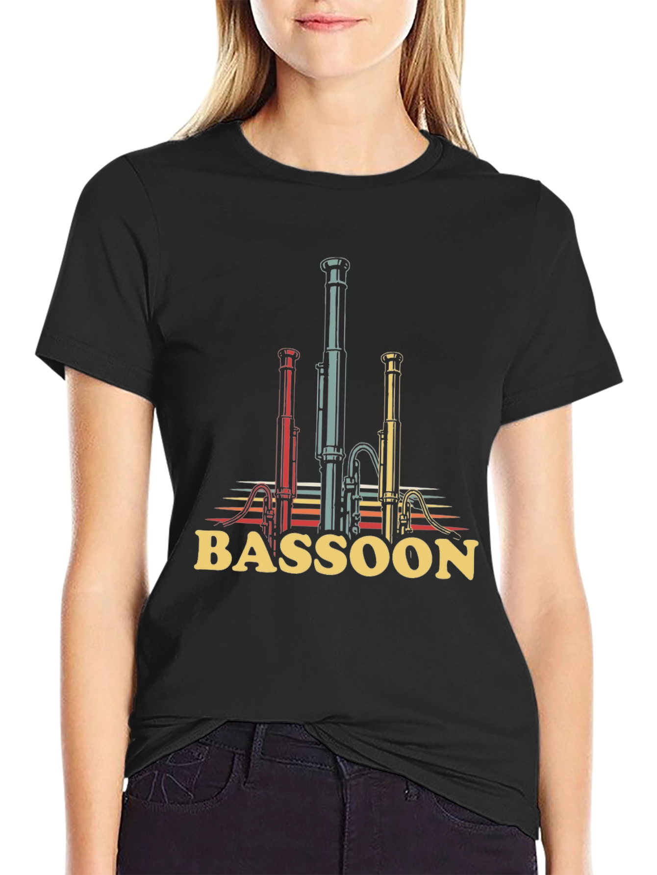 Black Bassoon Graphic Tee - Musician's T-Shirt view 2