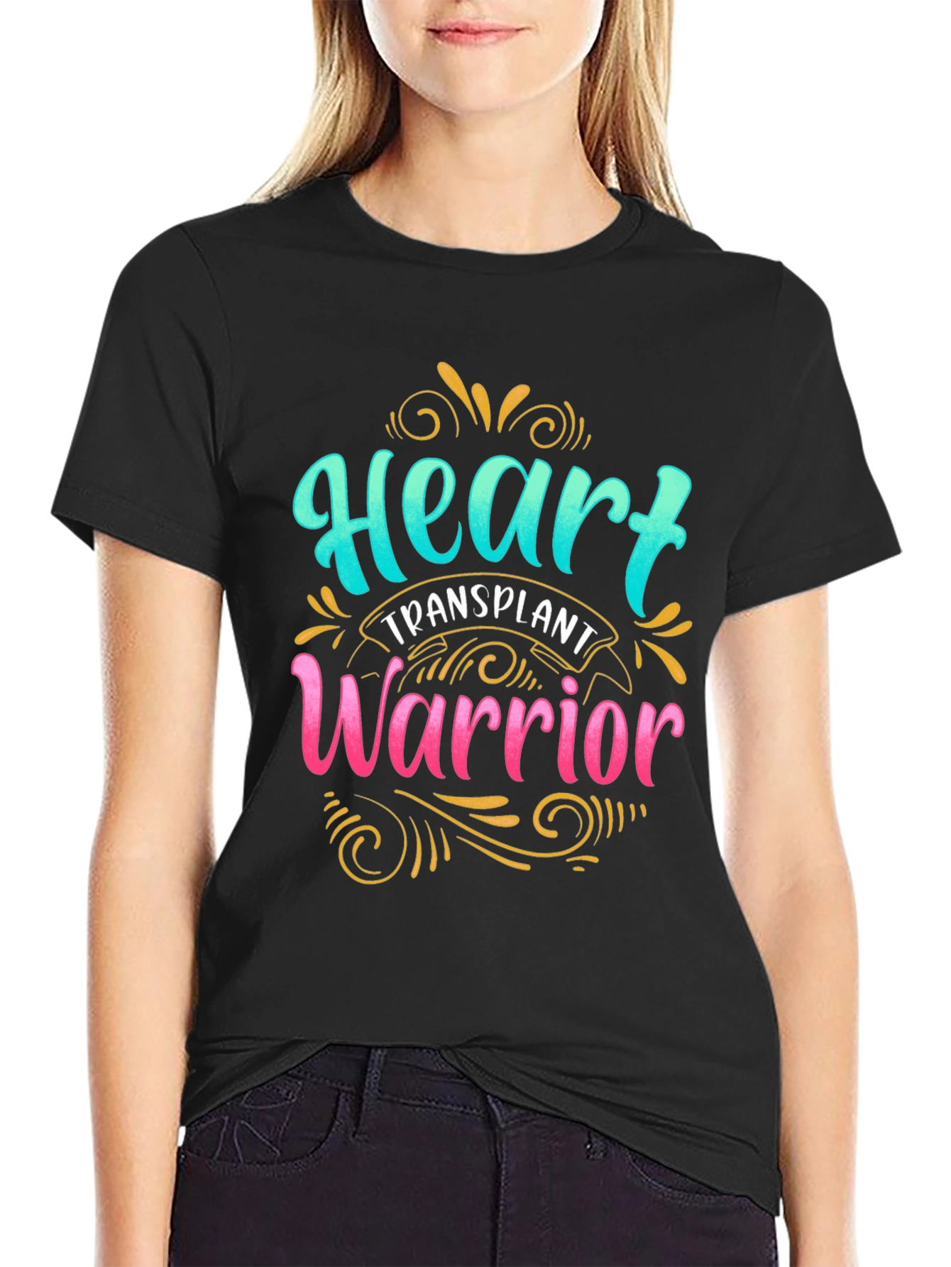 Black Heart Transplant Warrior T-Shirt view 2