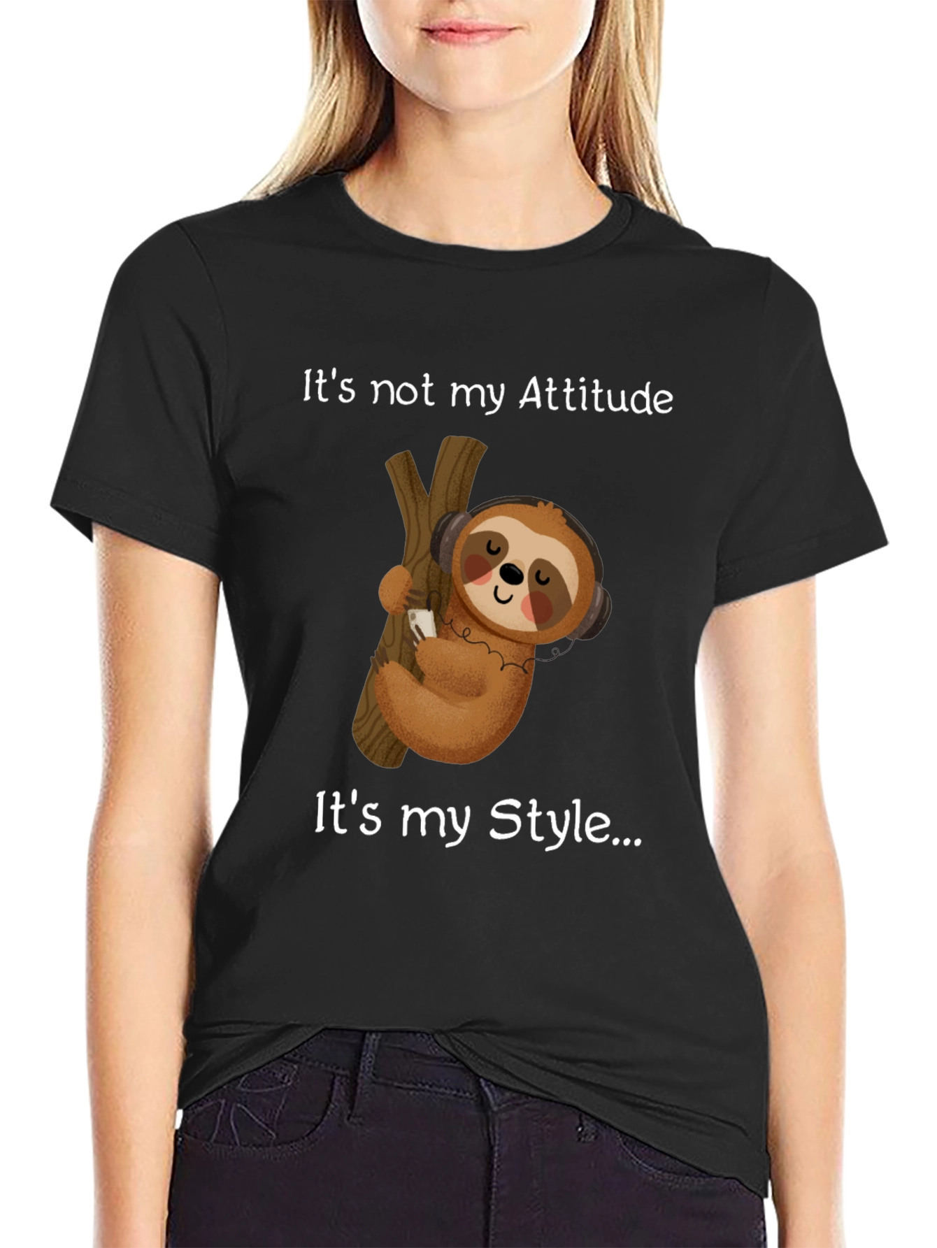Black Sloth Style Tee: It's Not My Attitude view 2