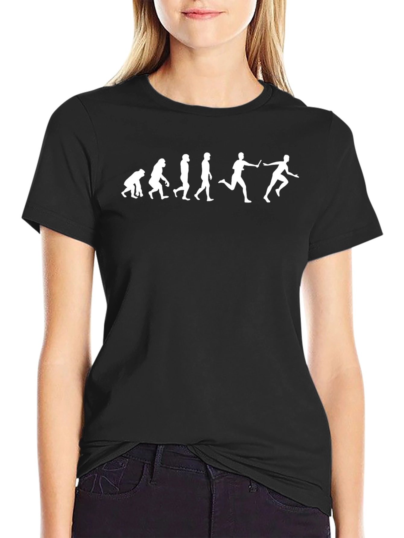Black Evolution of Man Runner T-Shirt view 2