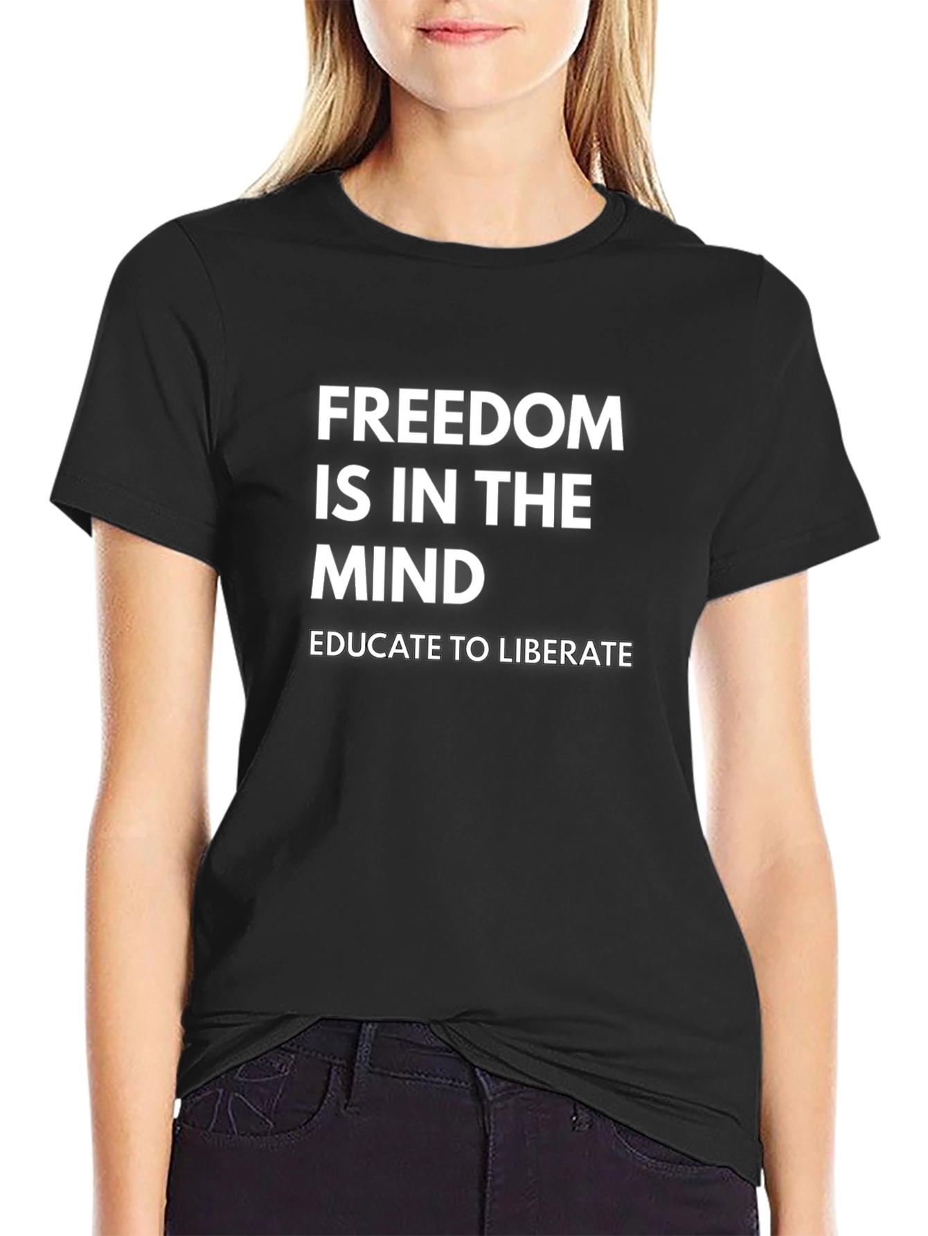 Black Freedom Is In The Mind T-Shirt view 2