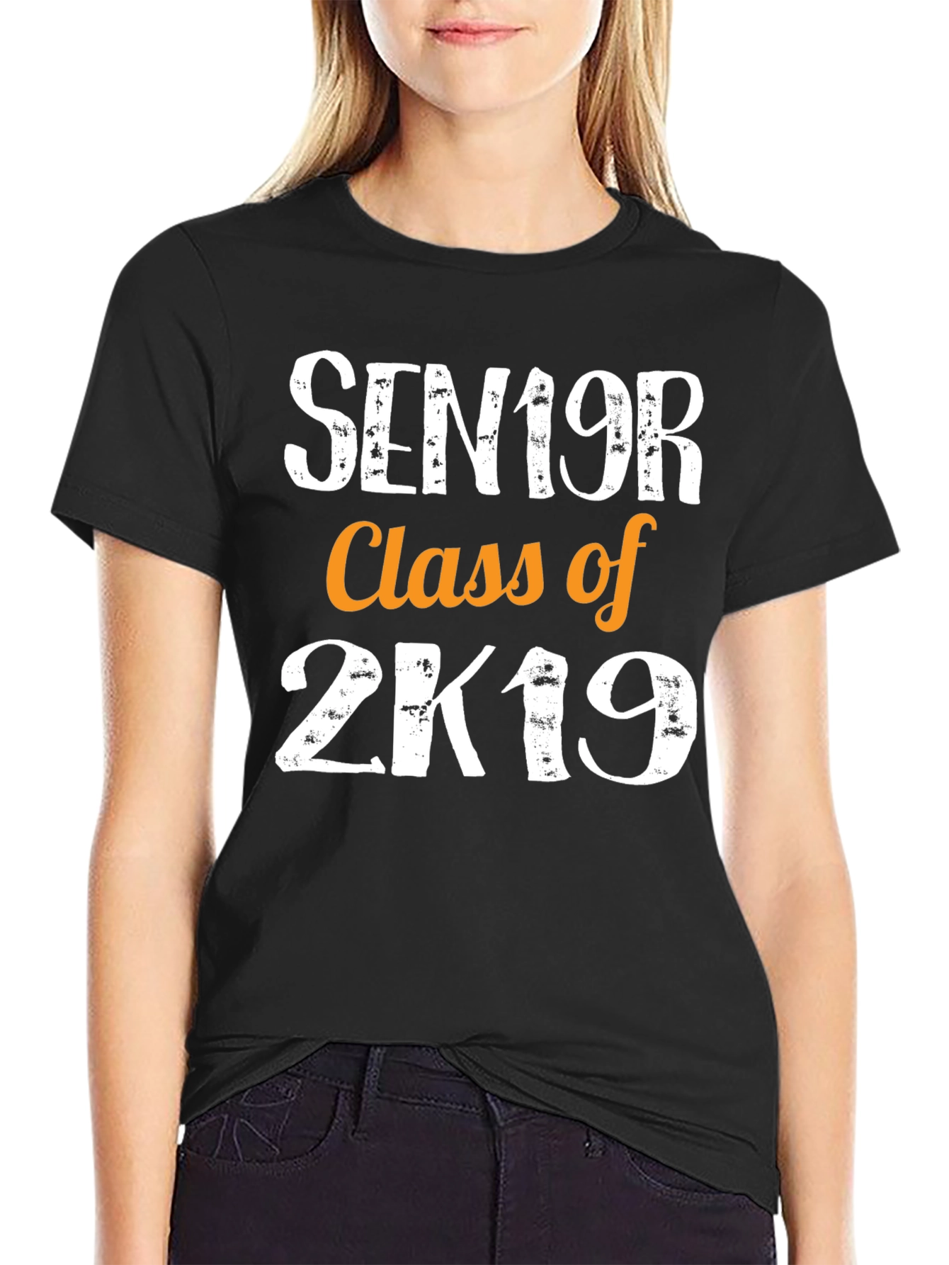 Black Senior Class of 2K19 T-Shirt view 2