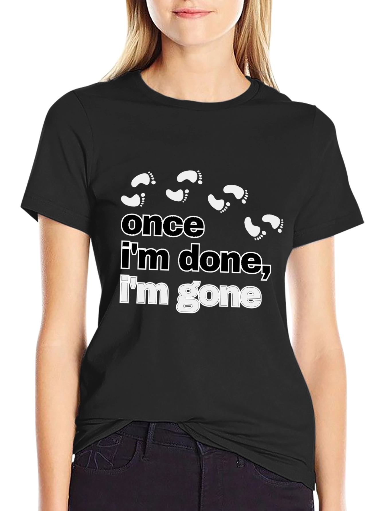 Black Funny Once I'm Done, I'm Gone Graphic T-Shirt view 2