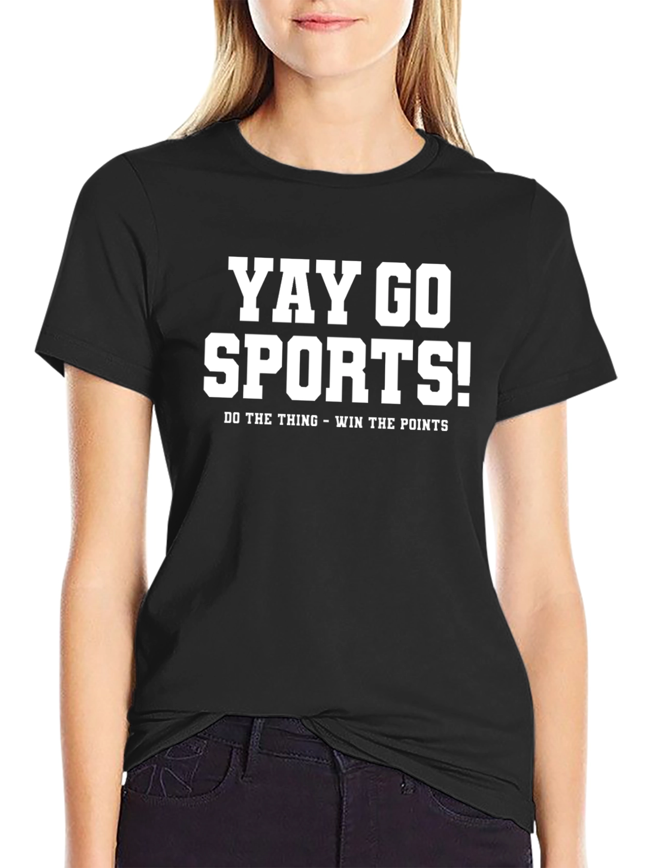 Black Yay Go Sports! Novelty Graphic T-Shirt view 2