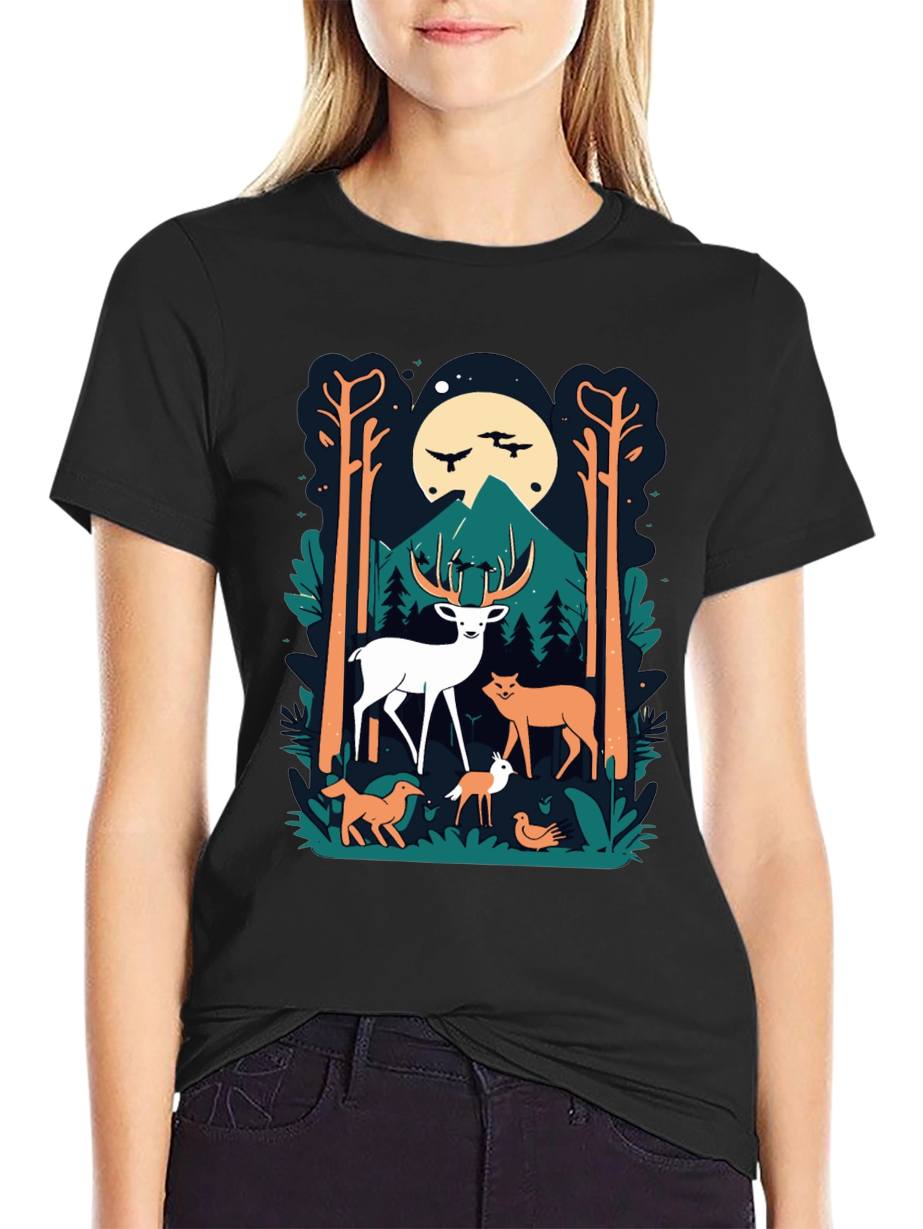 Black Nature Scene Graphic Tee view 2