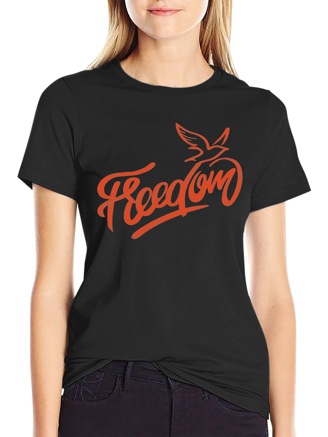 Black Freedom Bird Graphic Tee - Mens Casual Style view 2