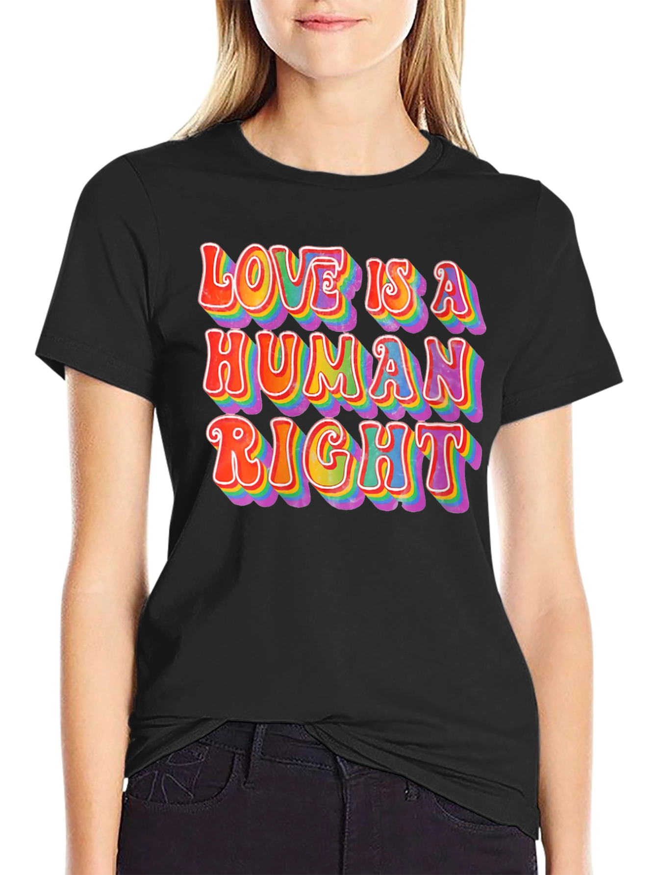 Black Love is a Human Right T-Shirt - Retro LGBT Pride Tee view 2