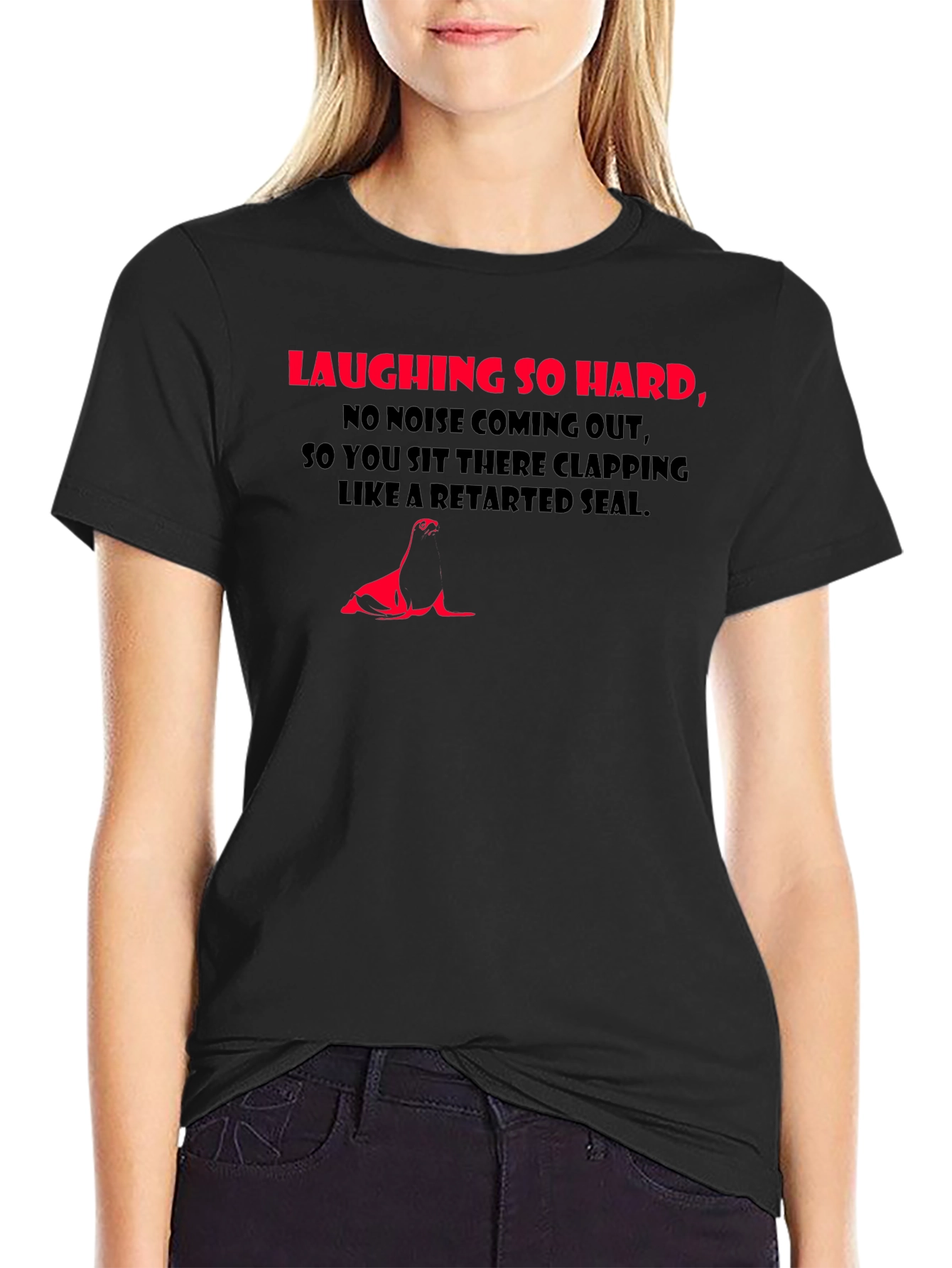 Black Laughing So Hard Graphic Tee view 2