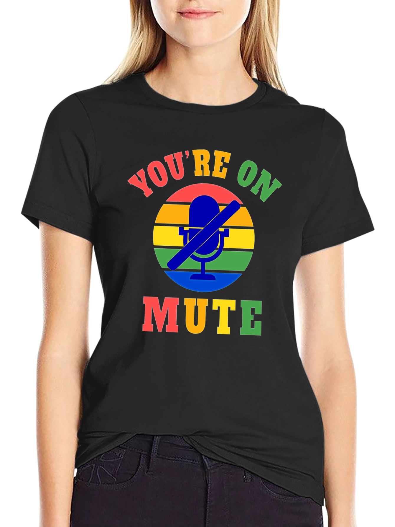 Black You're On Mute T-Shirt - Funny Zoom Call Shirt view 2