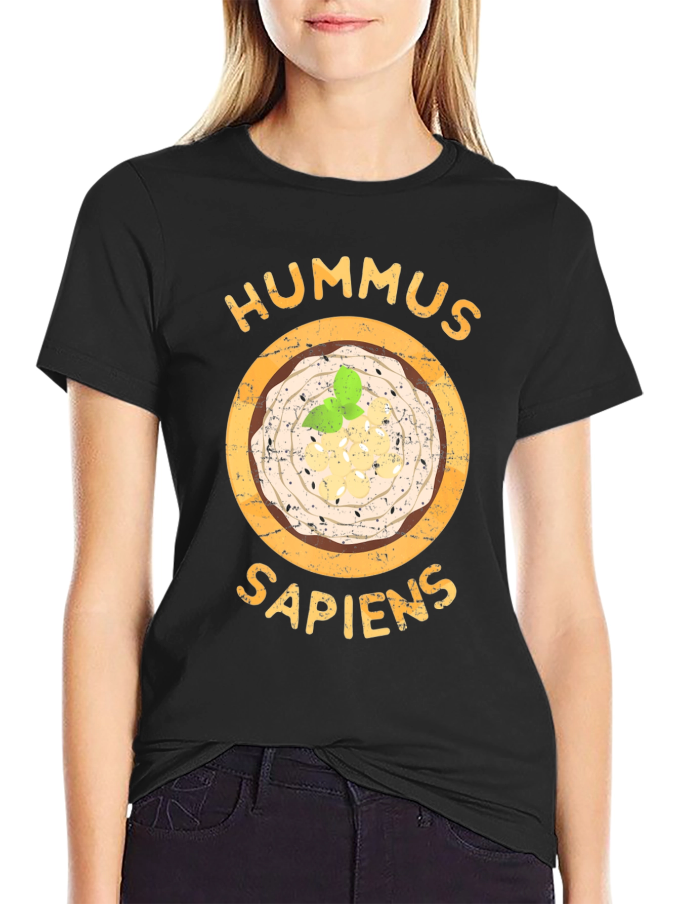 Black Hummus Sapiens Graphic Tee - Foodie Humor view 2