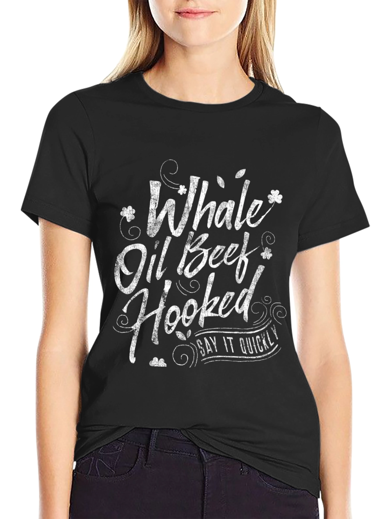 Black Whale Oil Beef Hooked T-Shirt - Funny Saying view 2