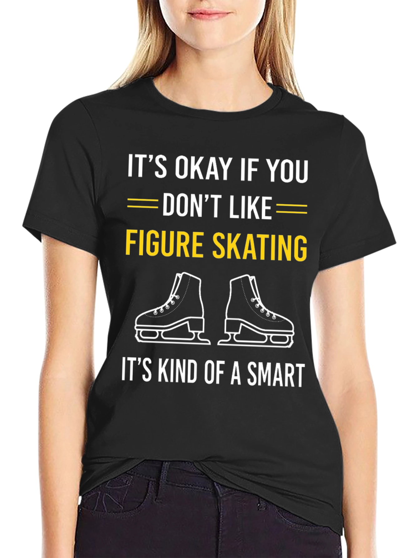 Black Funny Figure Skating T-Shirt - It's Okay If You Don't Like view 2