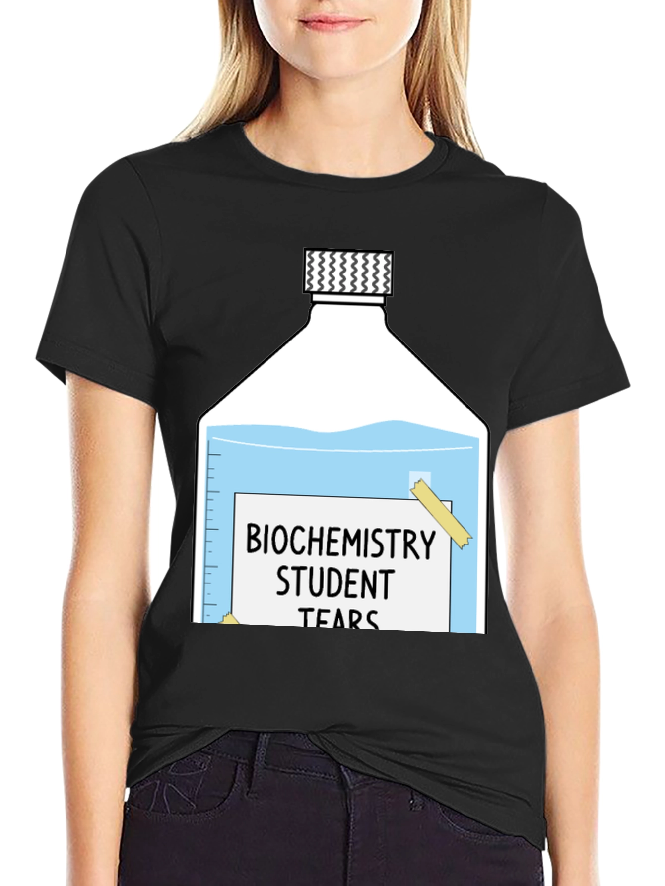 Black Biochemistry Student Tears T-Shirt view 2
