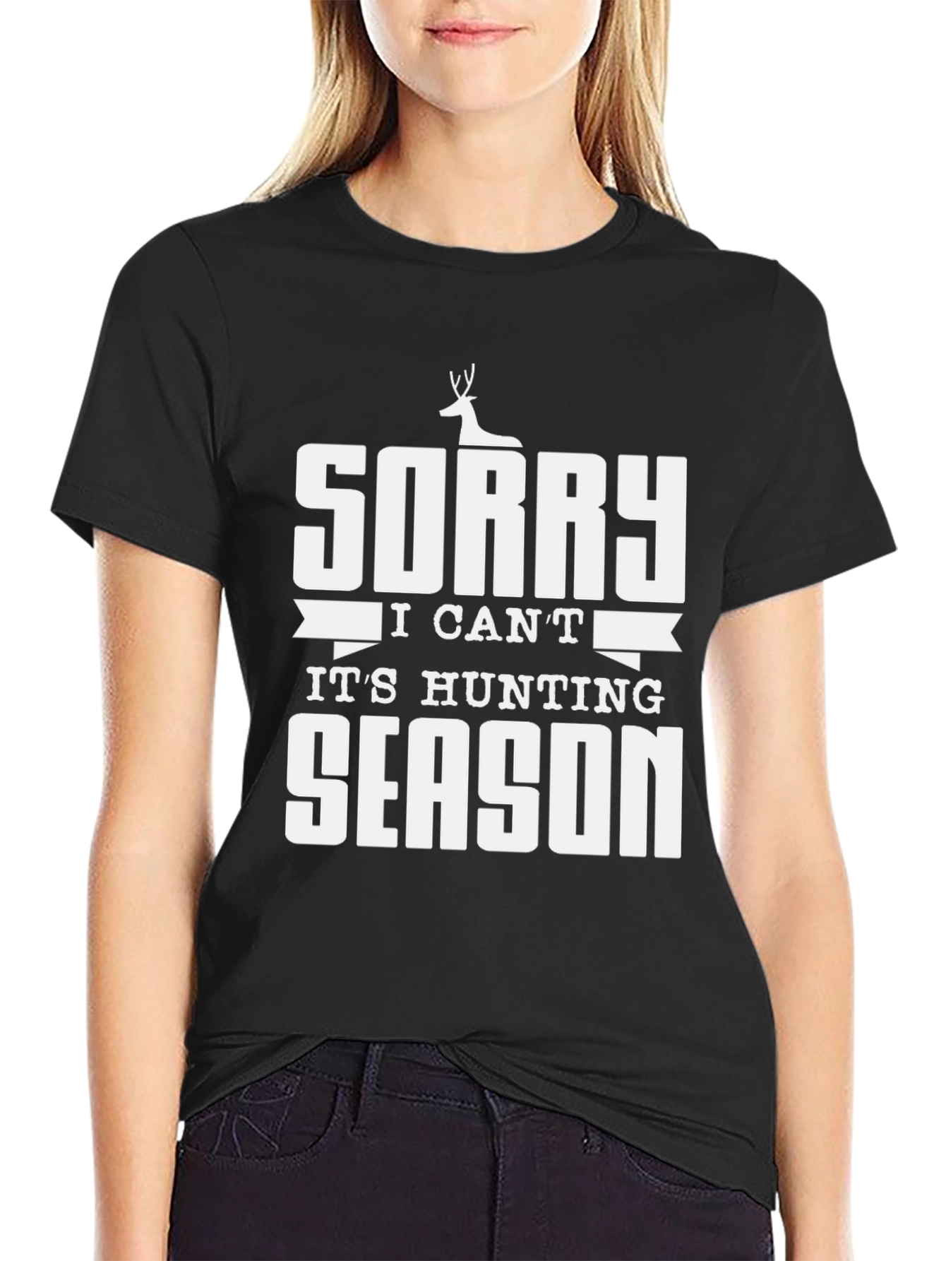 Black Hunting Season T-Shirt - Sorry I Can't Men's Tee view 2