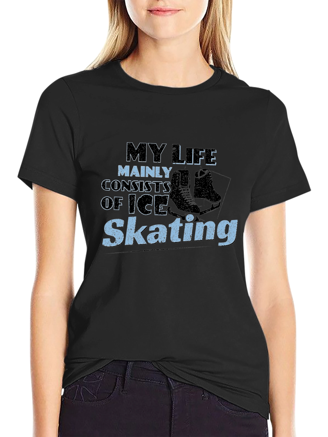 Black Ice Skating T-Shirt - My Life Skating Tee view 2
