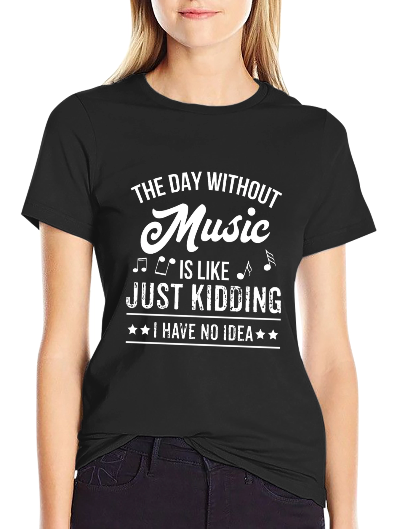 Black Music Lover Black T-Shirt - Funny Saying view 2