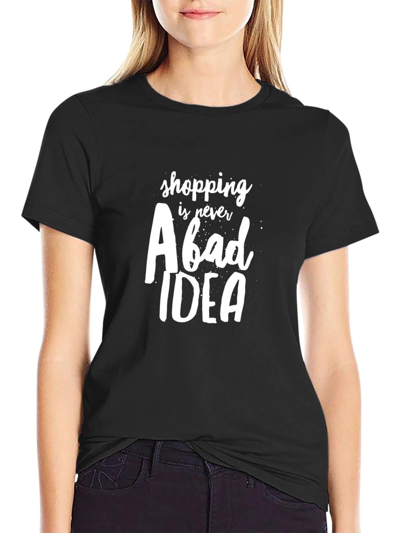 Black Shopping is Never a Bad Idea Graphic Tee view 2