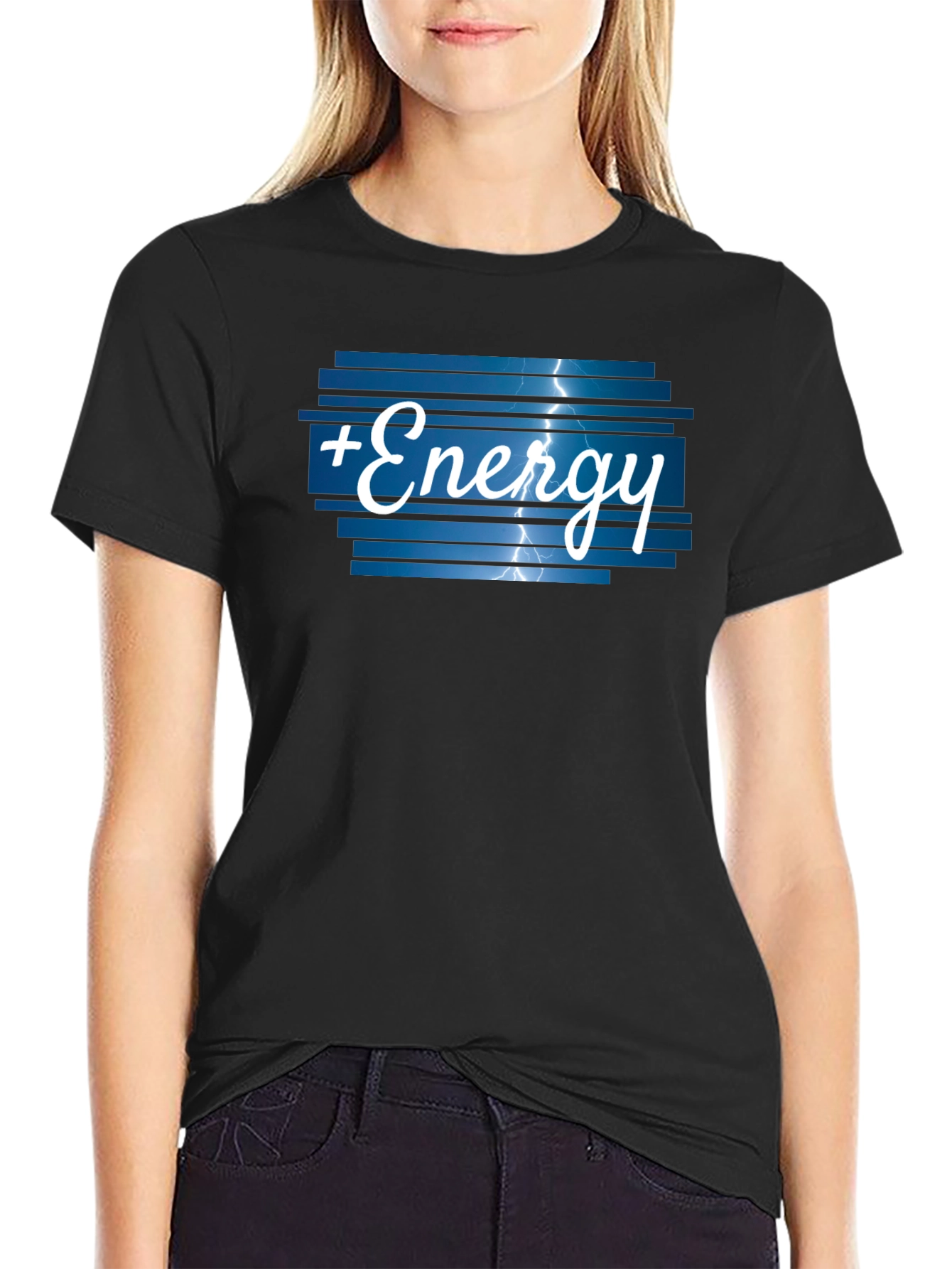 Black Energy Graphic T-Shirt - Black Cotton Tee view 2