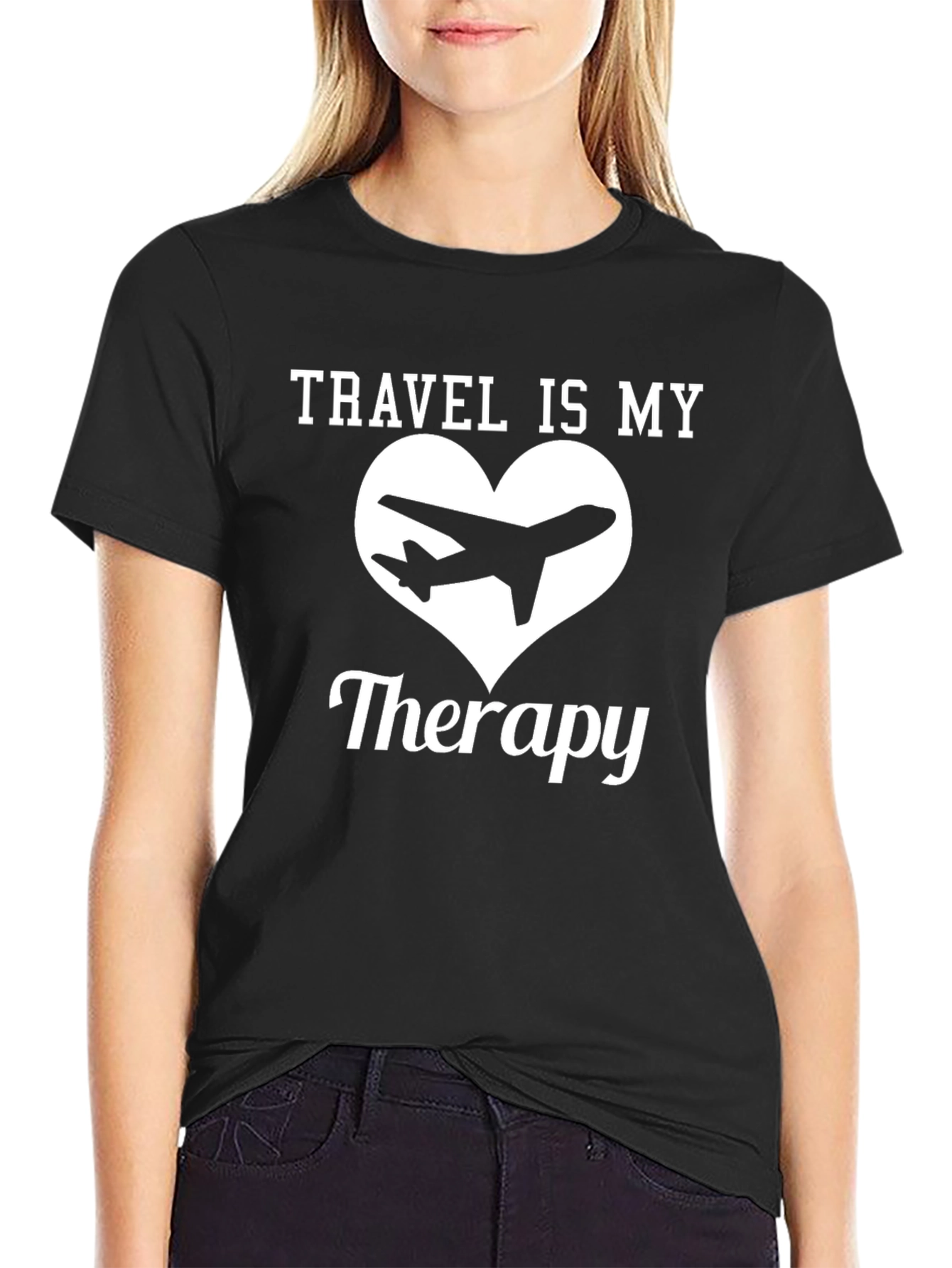 Black Travel Is My Therapy Graphic Tee view 2
