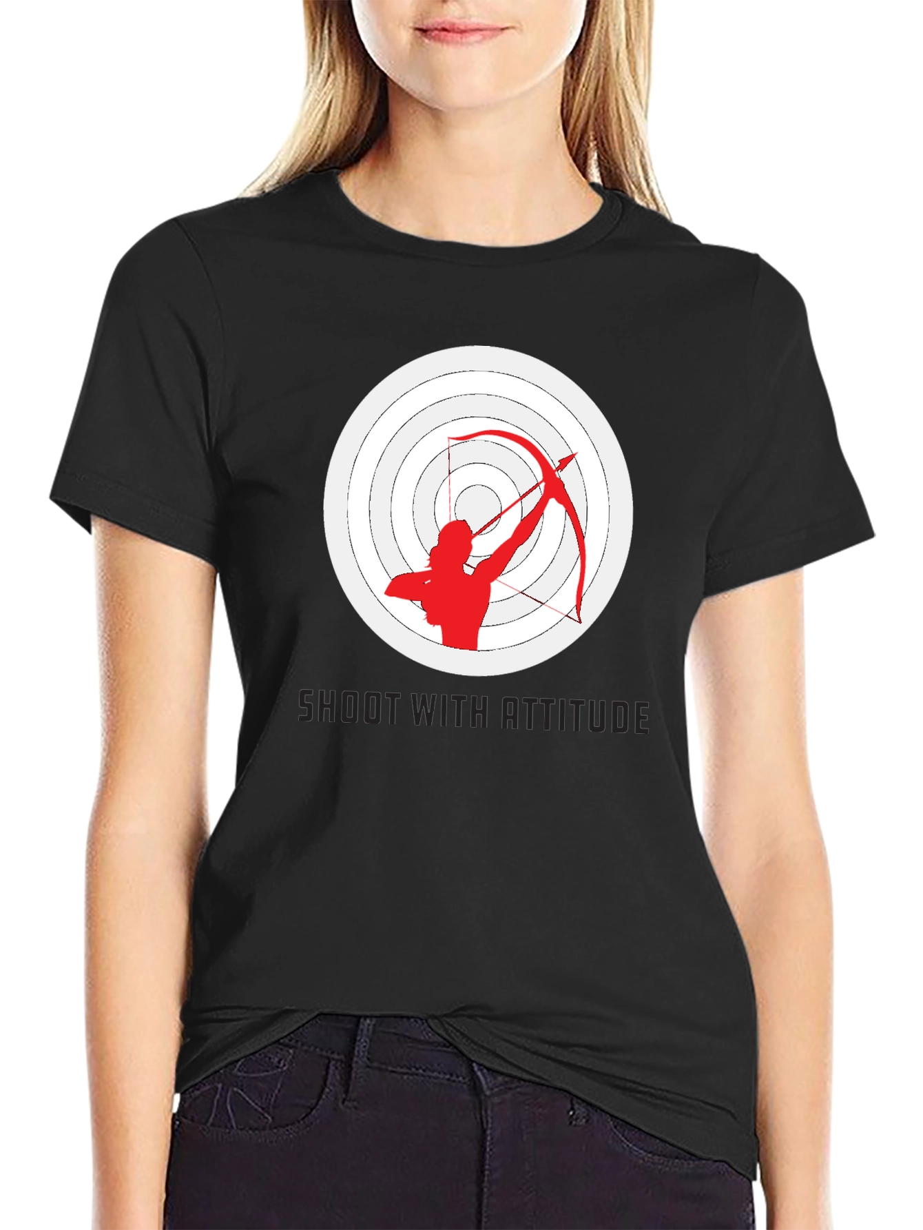 Black Archer Target Graphic Tee - Shoot With Attitude view 2